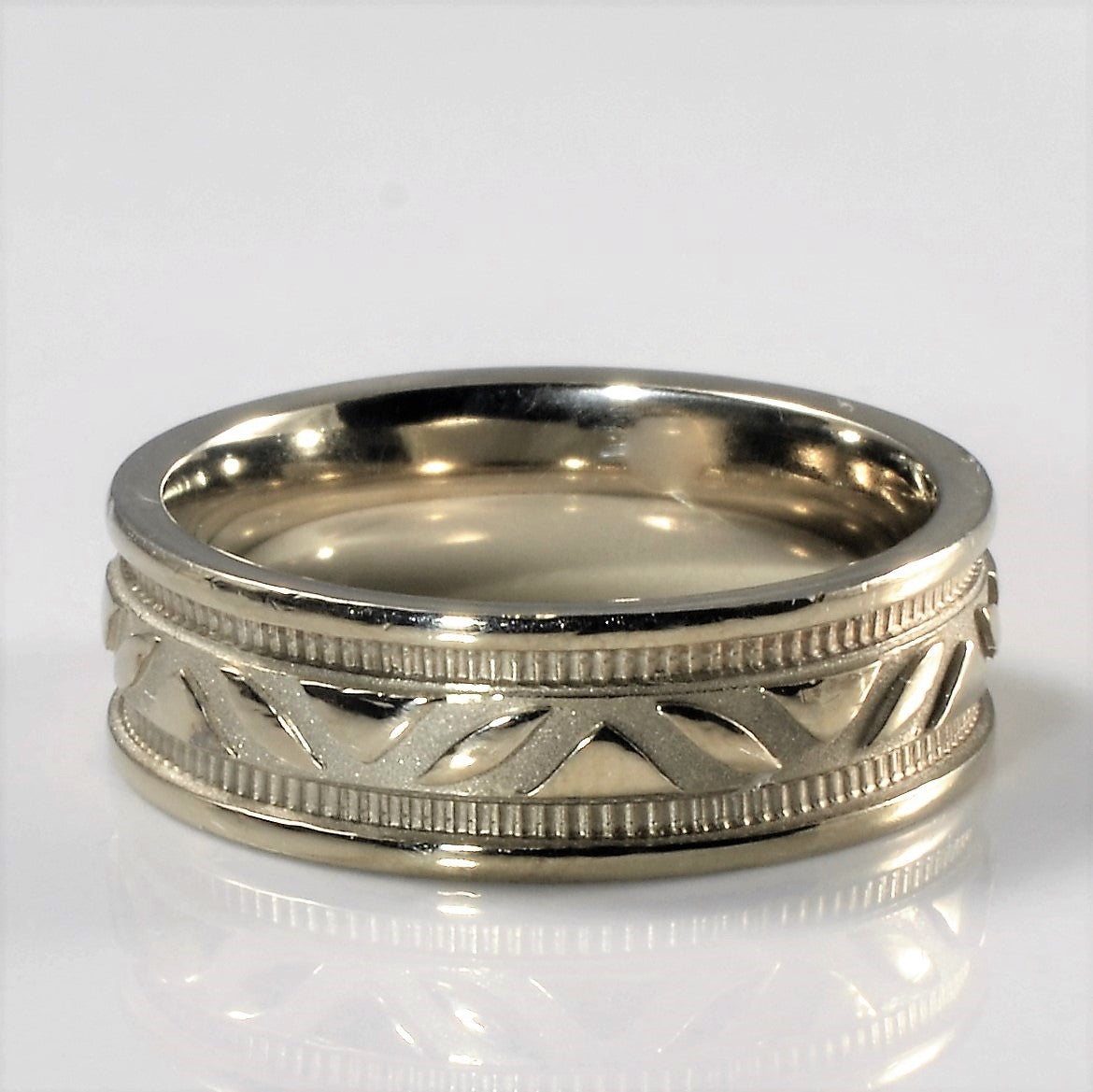 Milgrain Detailed Ornate Gold Band | SZ 7 |