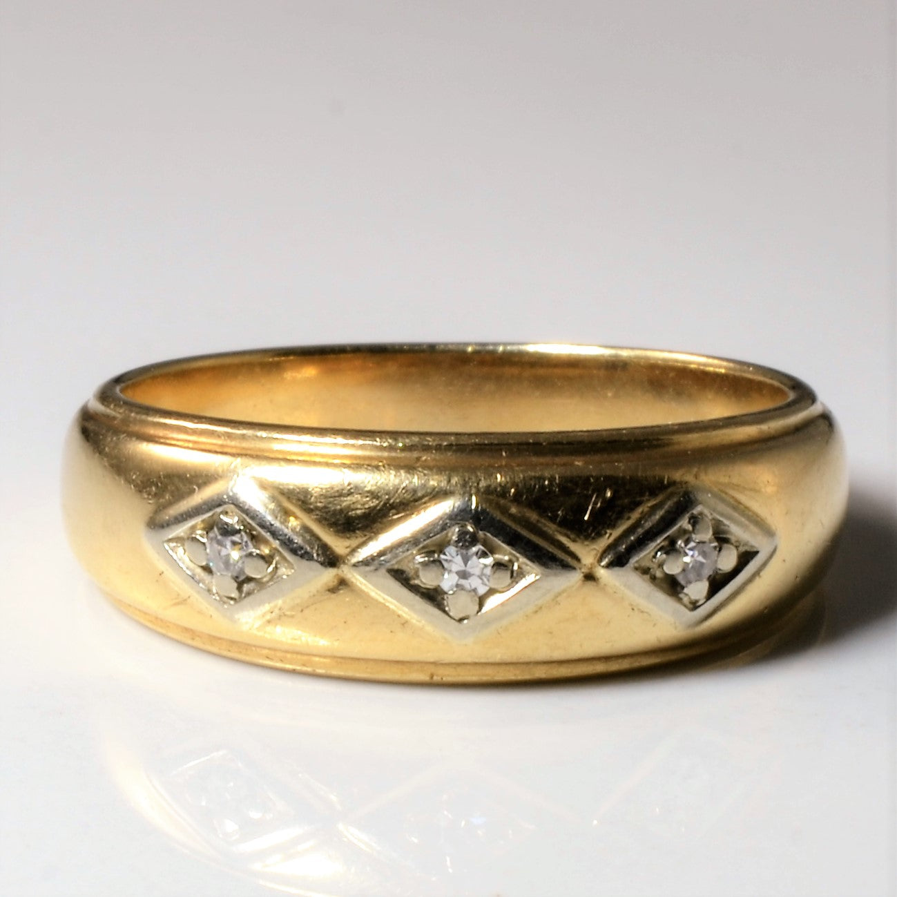 Three Stone Diamond Band | 0.045ctw | SZ 10 |