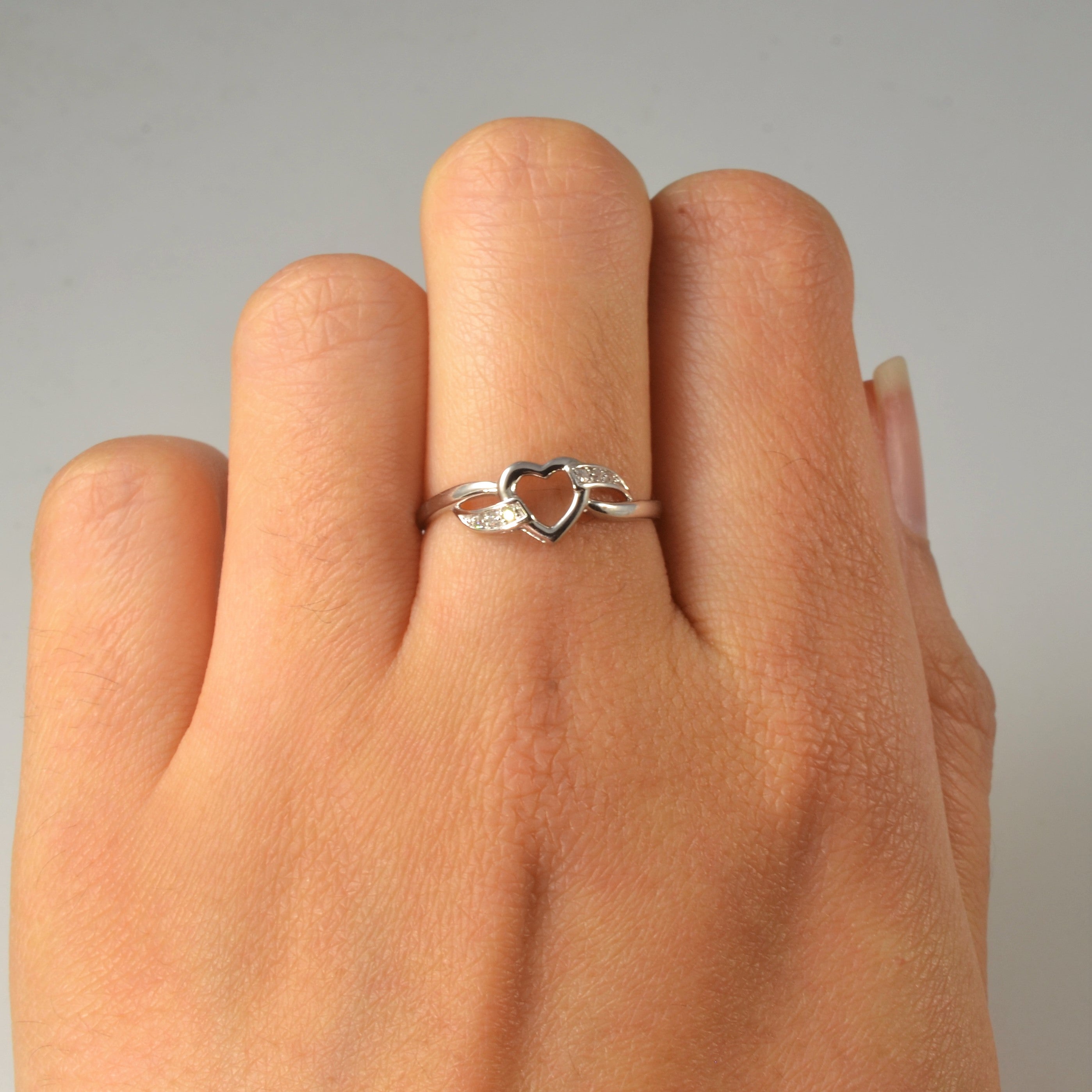 Diamond Heart Promise Ring | 0.03ctw | SZ 6.75 |