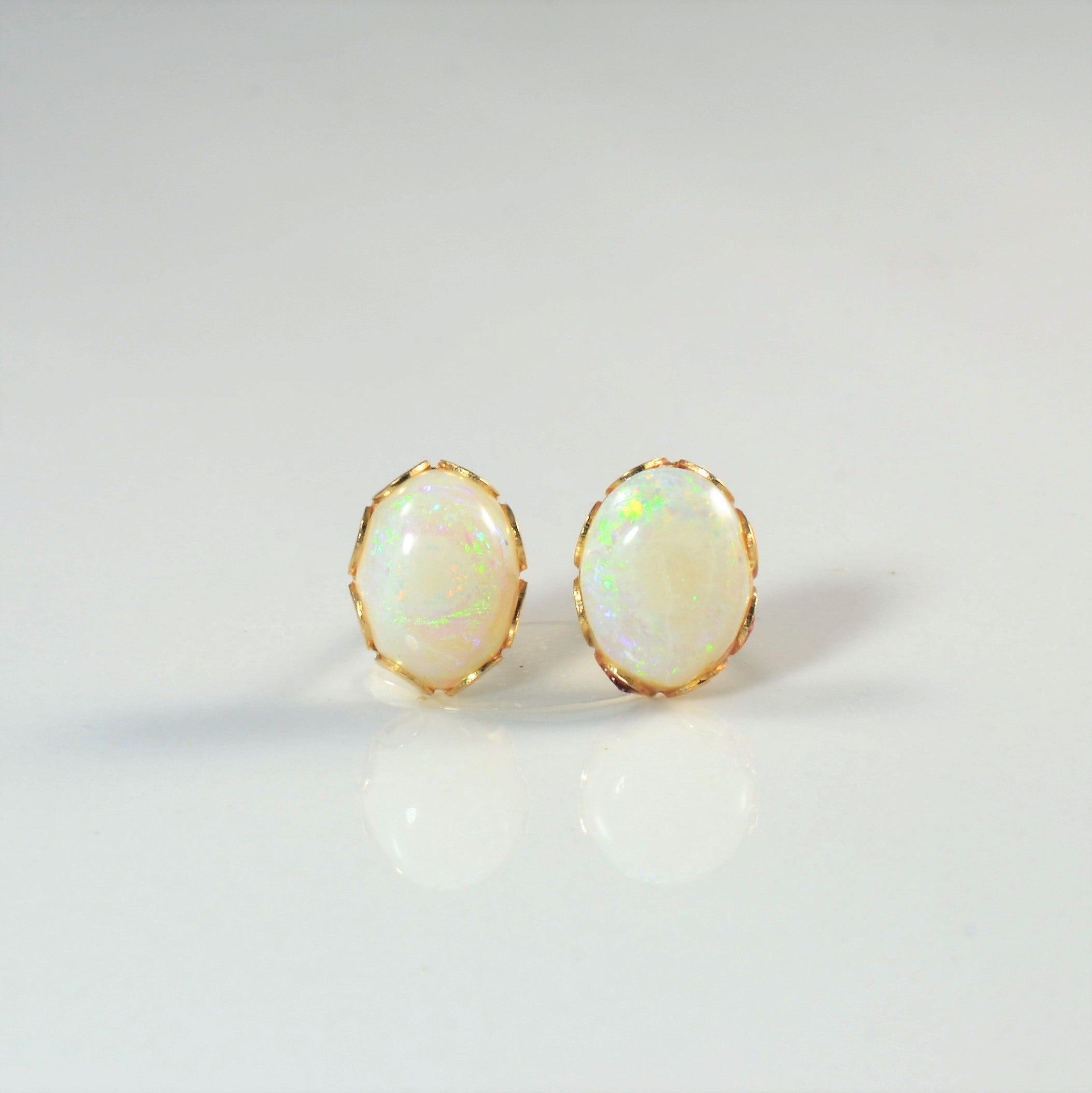 14k Opal Stud Earrings | 1.50ctw |