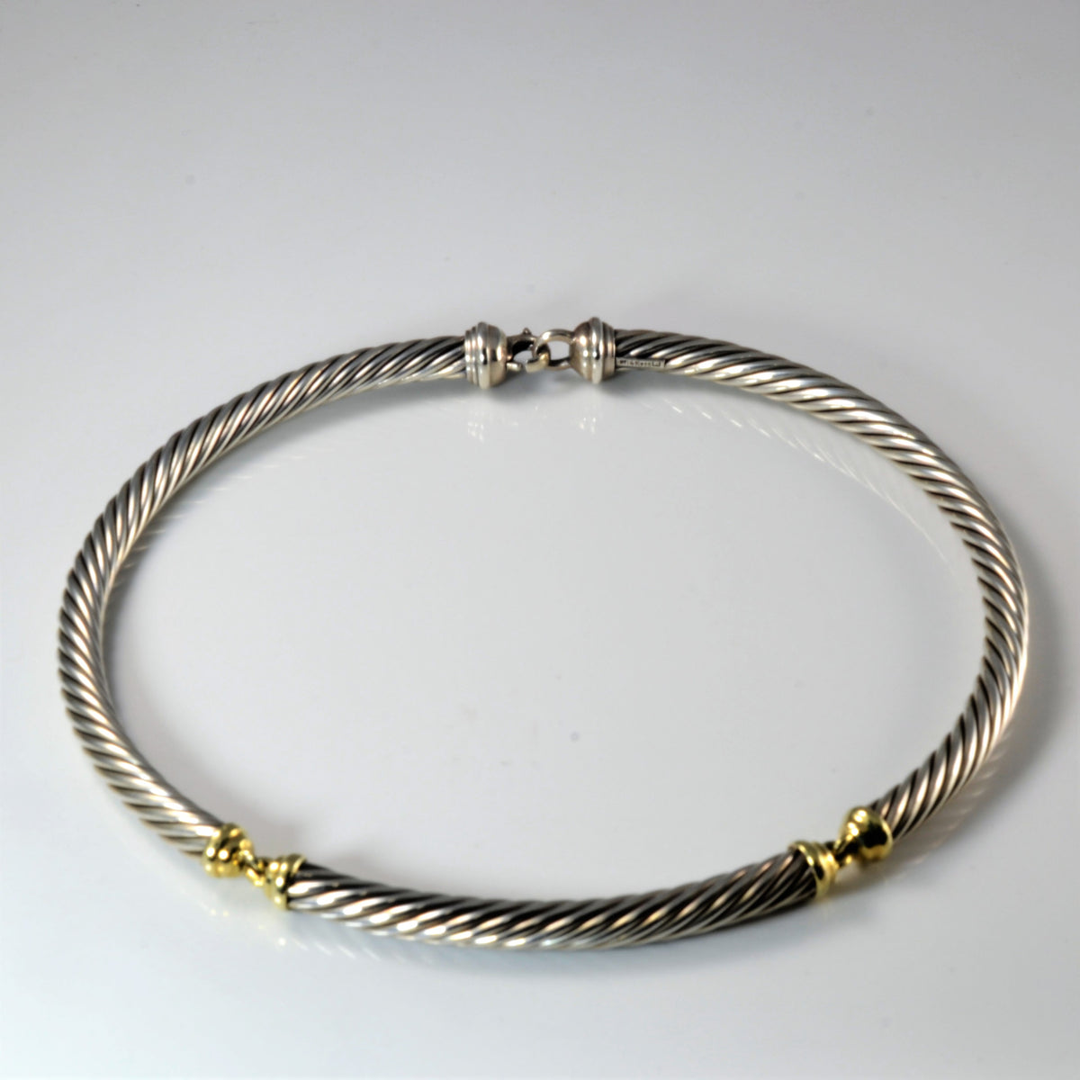 David Yurman Cable Bracelet in Gold & Silver David Yurman Twisted Cable Bracelet Necklace in Silver with Gold Accent display picture 1