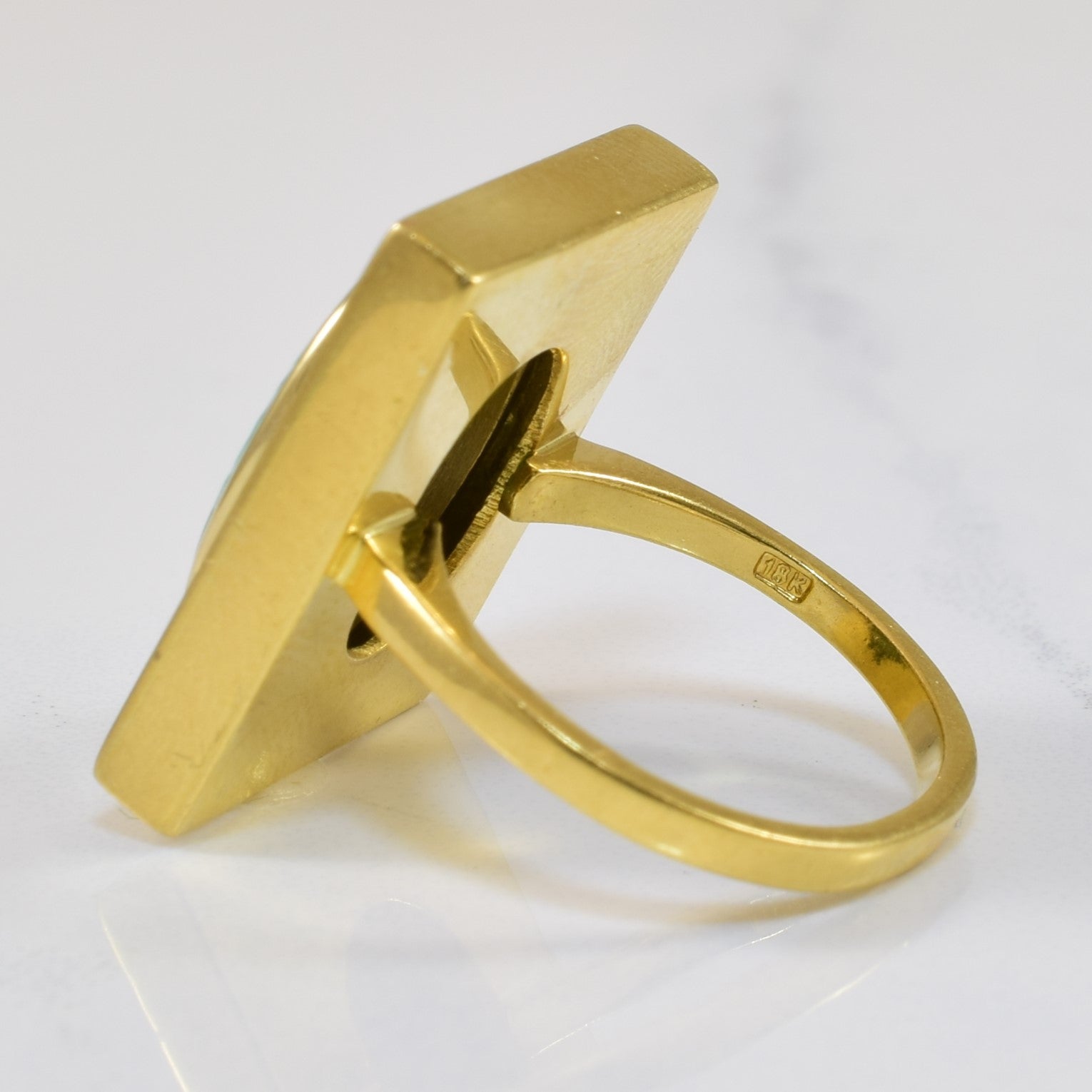 Framed Malachite Cocktail Ring | 5.00ct | 5.75 |