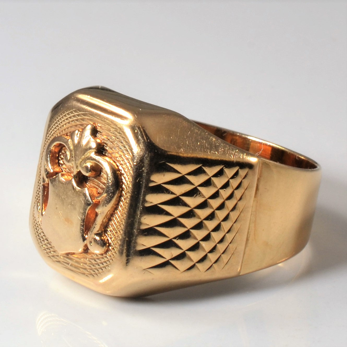 14k Rose Gold Signet Shield Ring | SZ 11.5 |