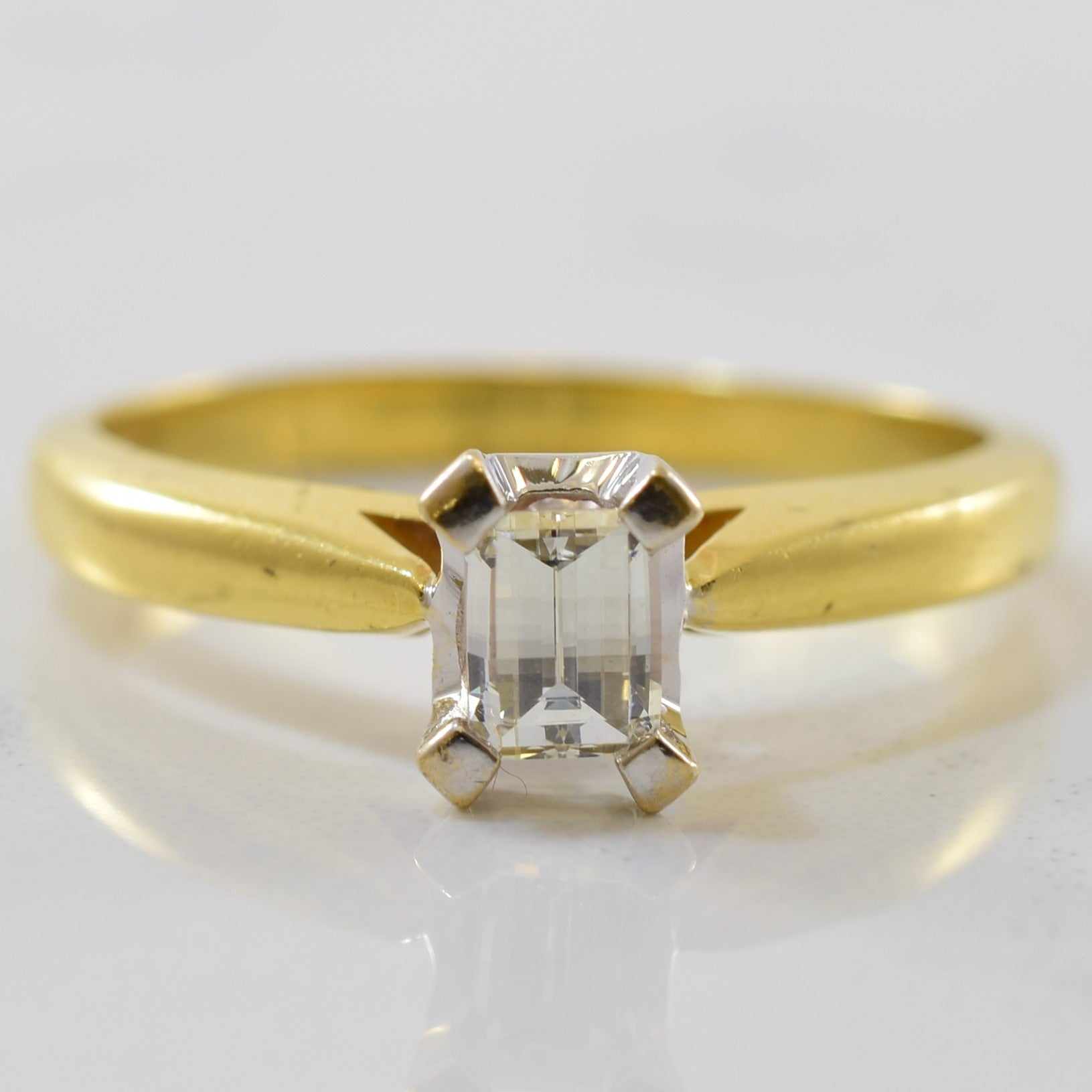 Checkerboard Step Cut Diamond Engagement Ring | 0.35ct | SZ 6 |