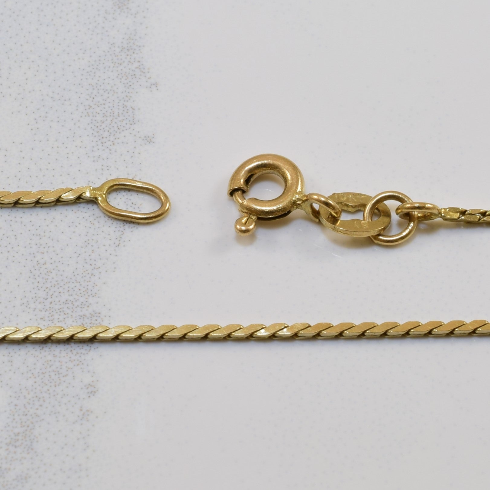 Chaîne serpentine en or jaune 10 carats | 45,7 cm |