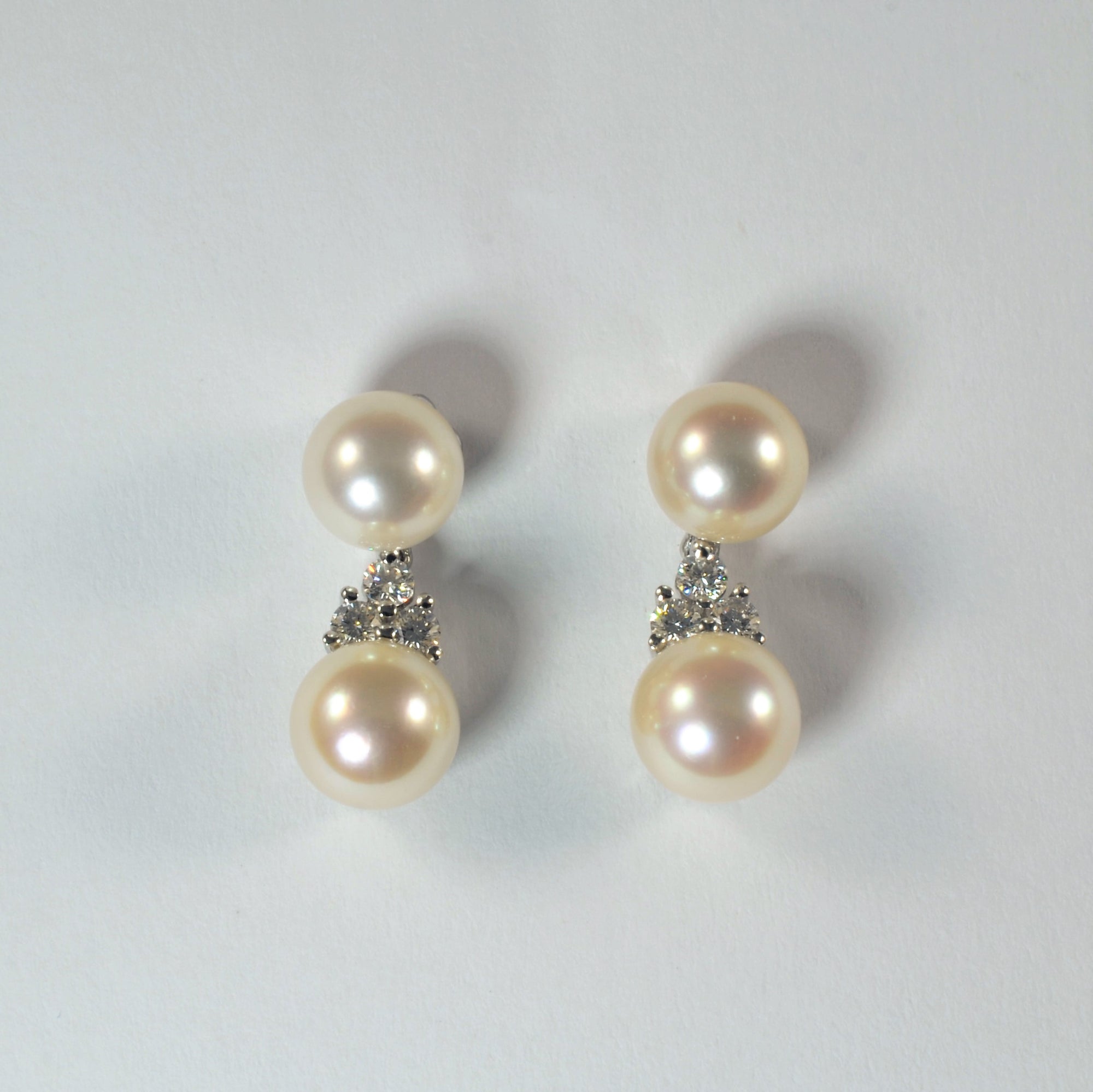 TIFFANY & CO. Aria Pearl & Diamond Drop Earrings