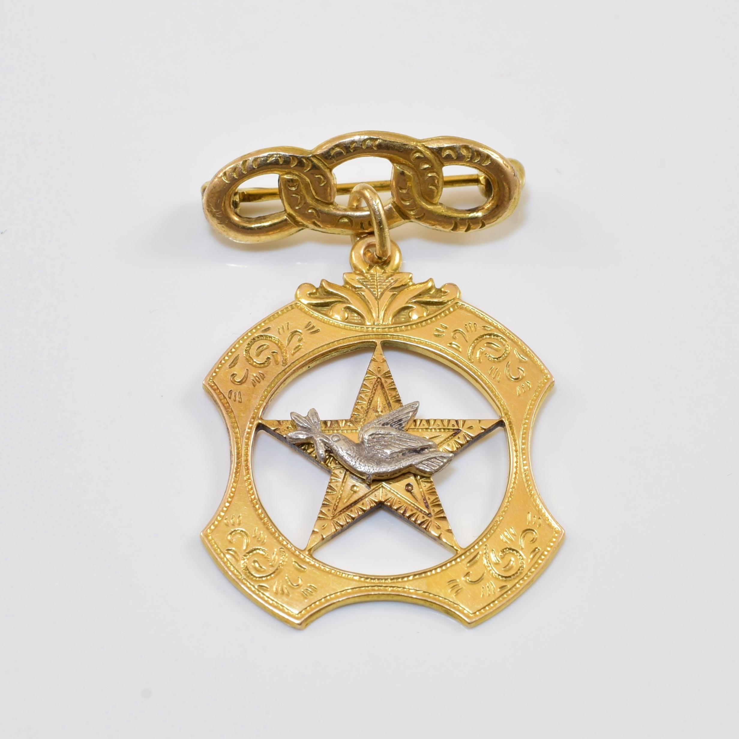 Daughters of Rebekah Odd Fellows Peace Dove Medal Pin |