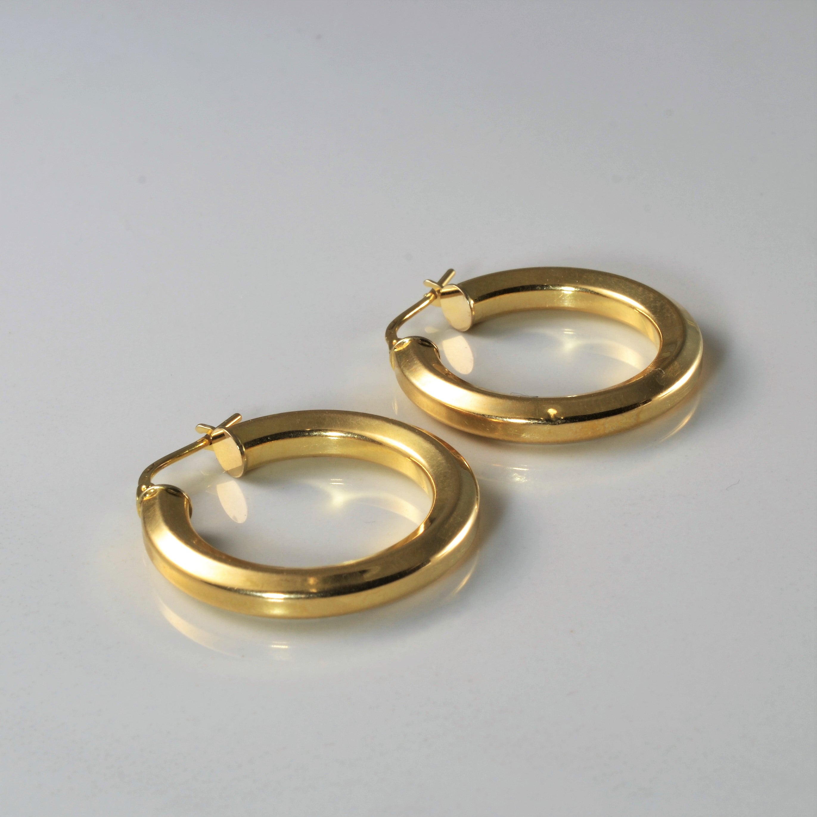 Yellow Gold Plain Hoops |
