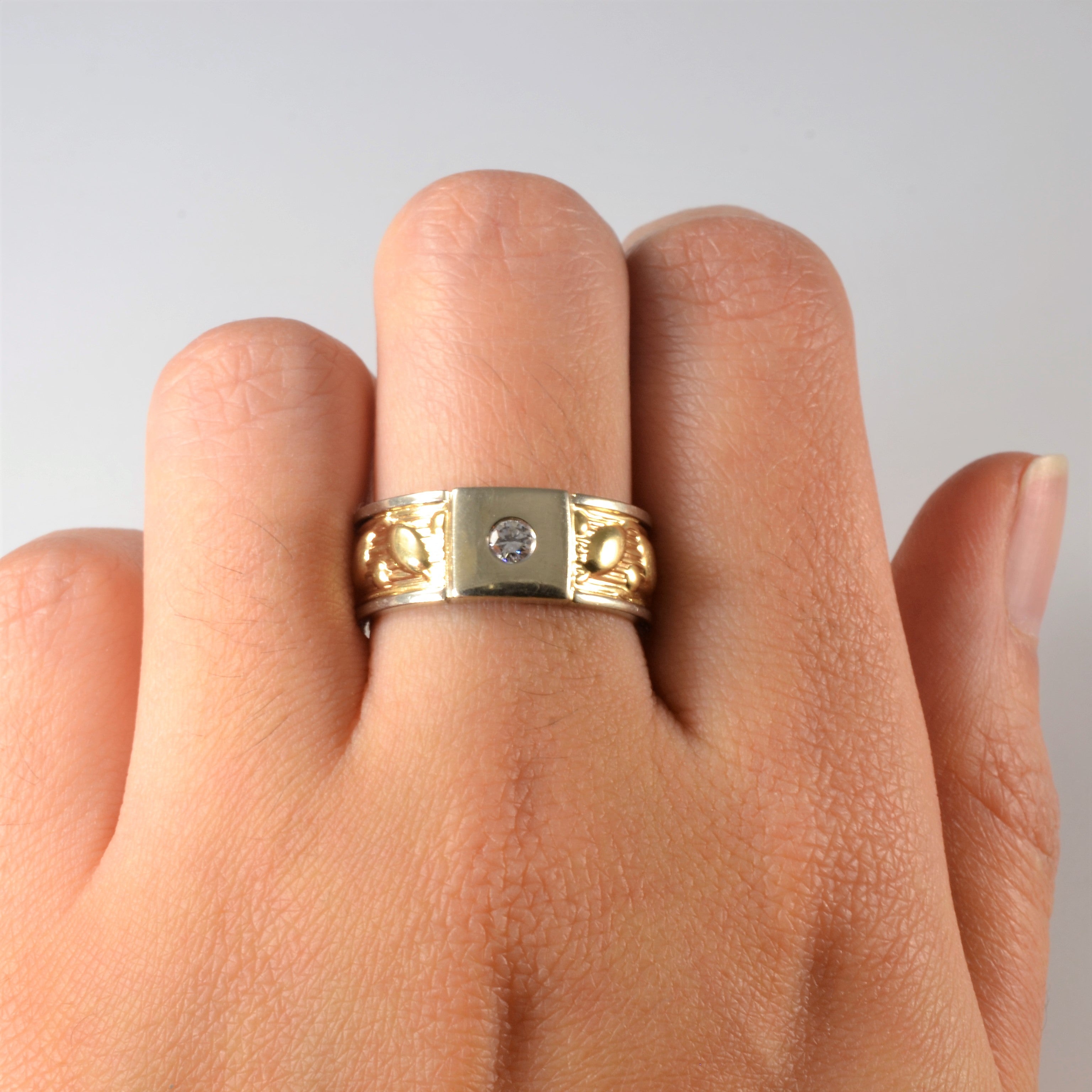 Ornate Flush Set Diamond Ring | 0.10ct | SZ 7.75 |