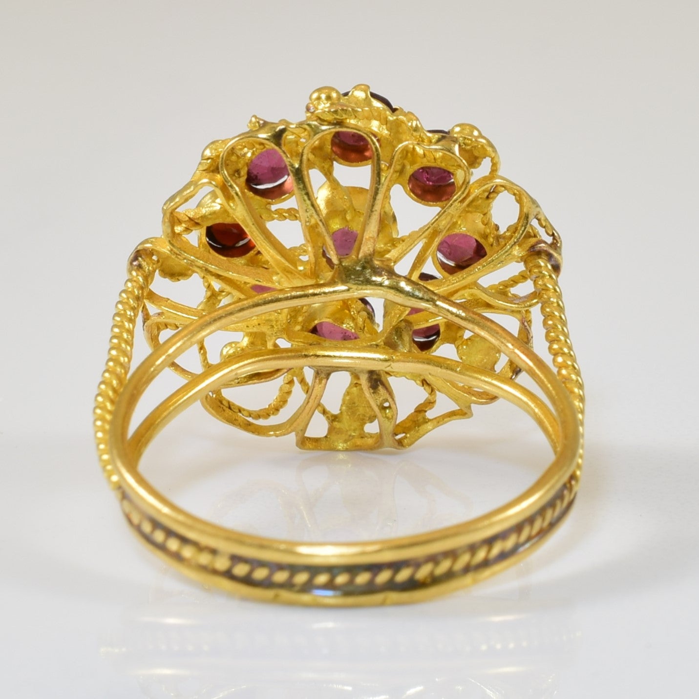 Garnet Filigree Cocktail Ring | 2.00ctw | SZ 9.5 |