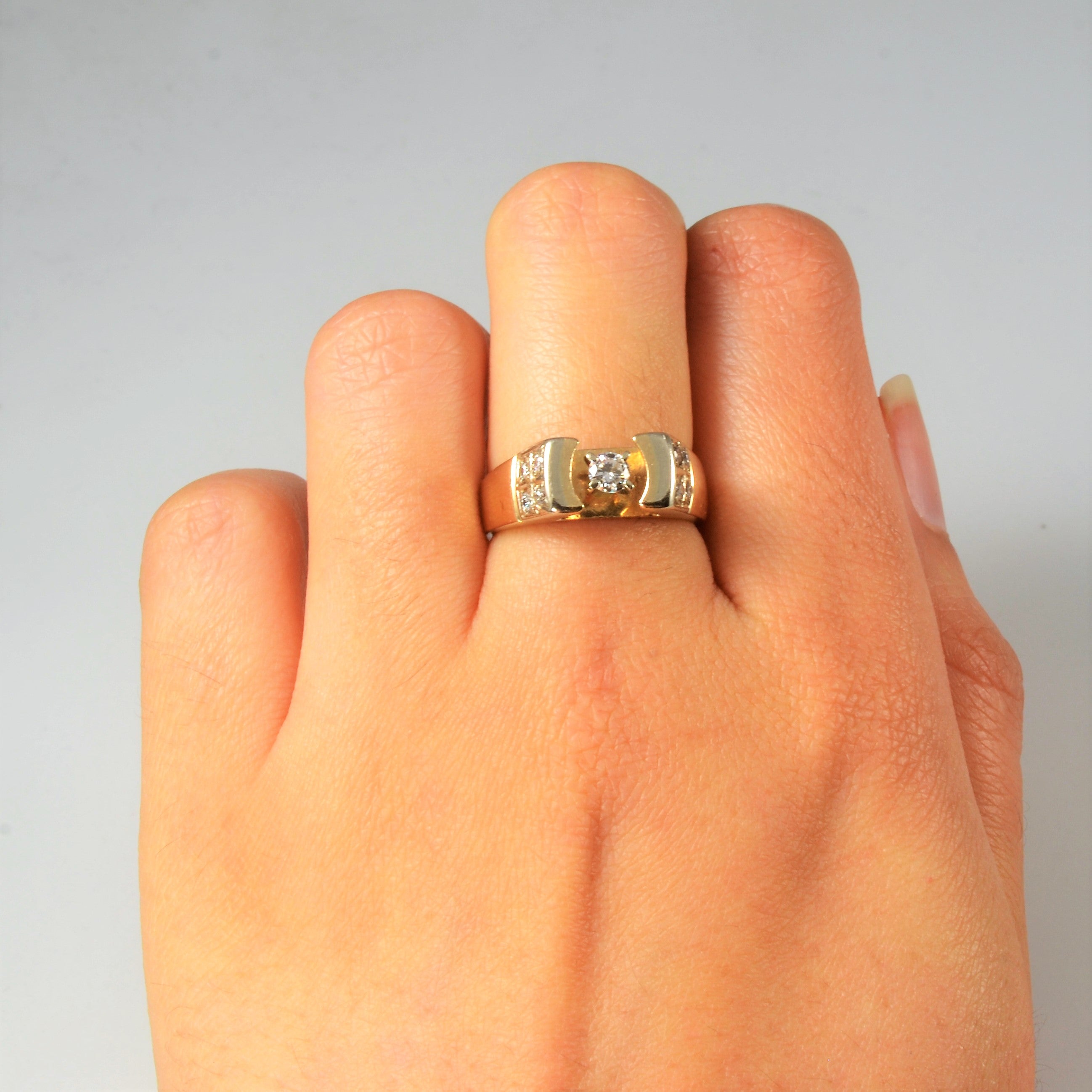 Unique Low Profile Diamond Ring | 0.29ctw | SZ 6.25 |