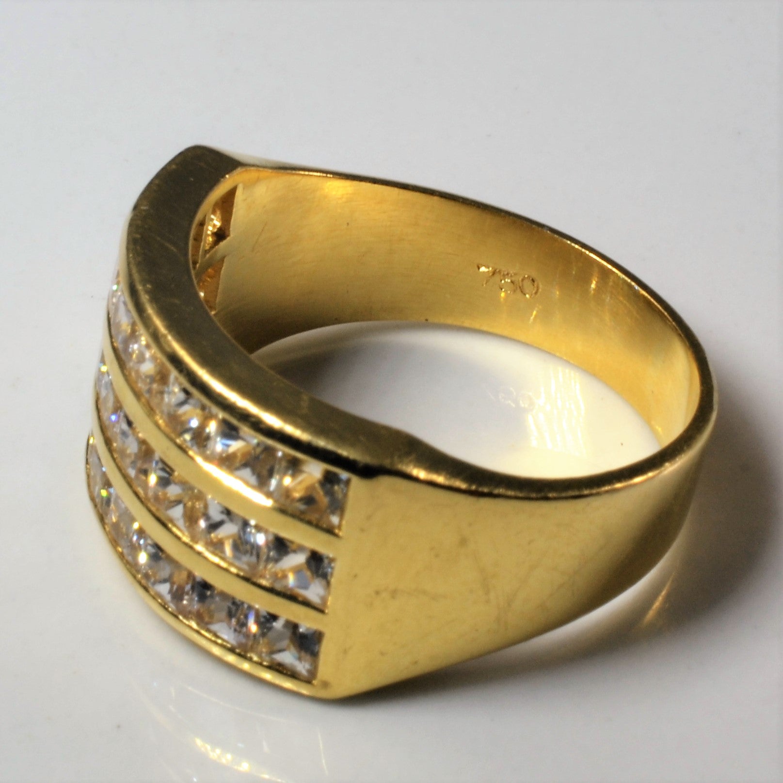 Triple Channel White Sapphire Ring | 2.05ctw | SZ 7 |