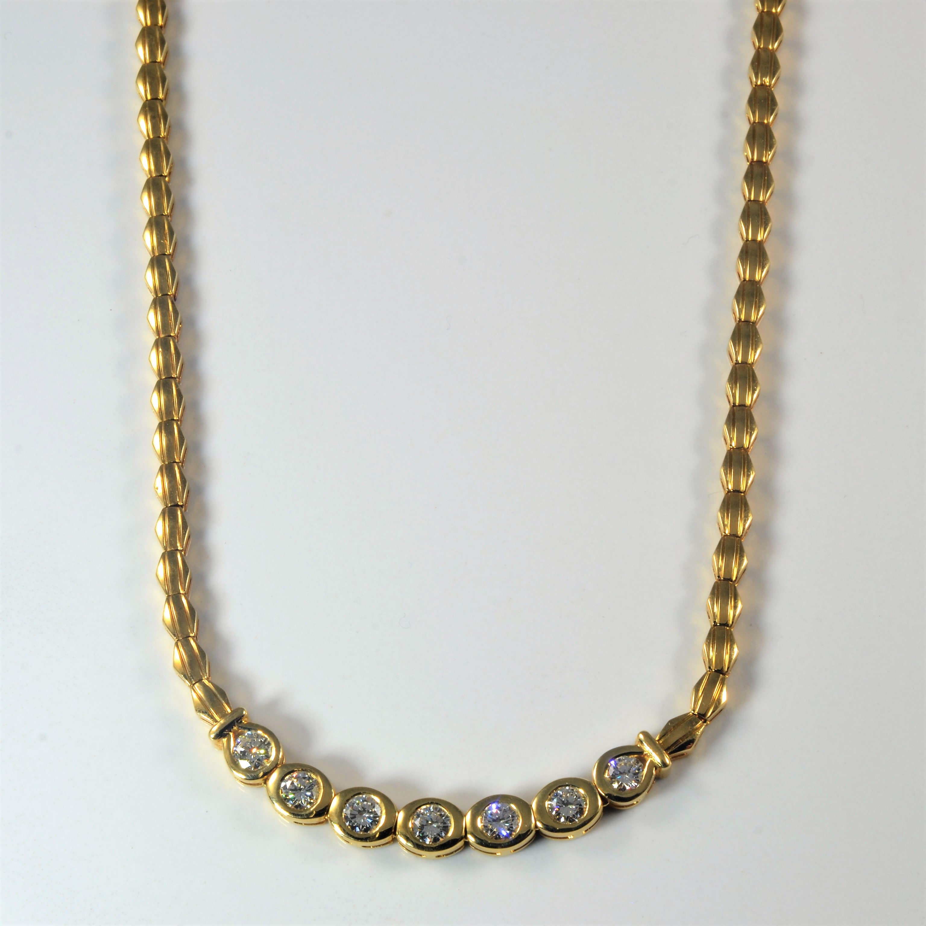 Bezel Set Diamond Collar Necklace | 15" |