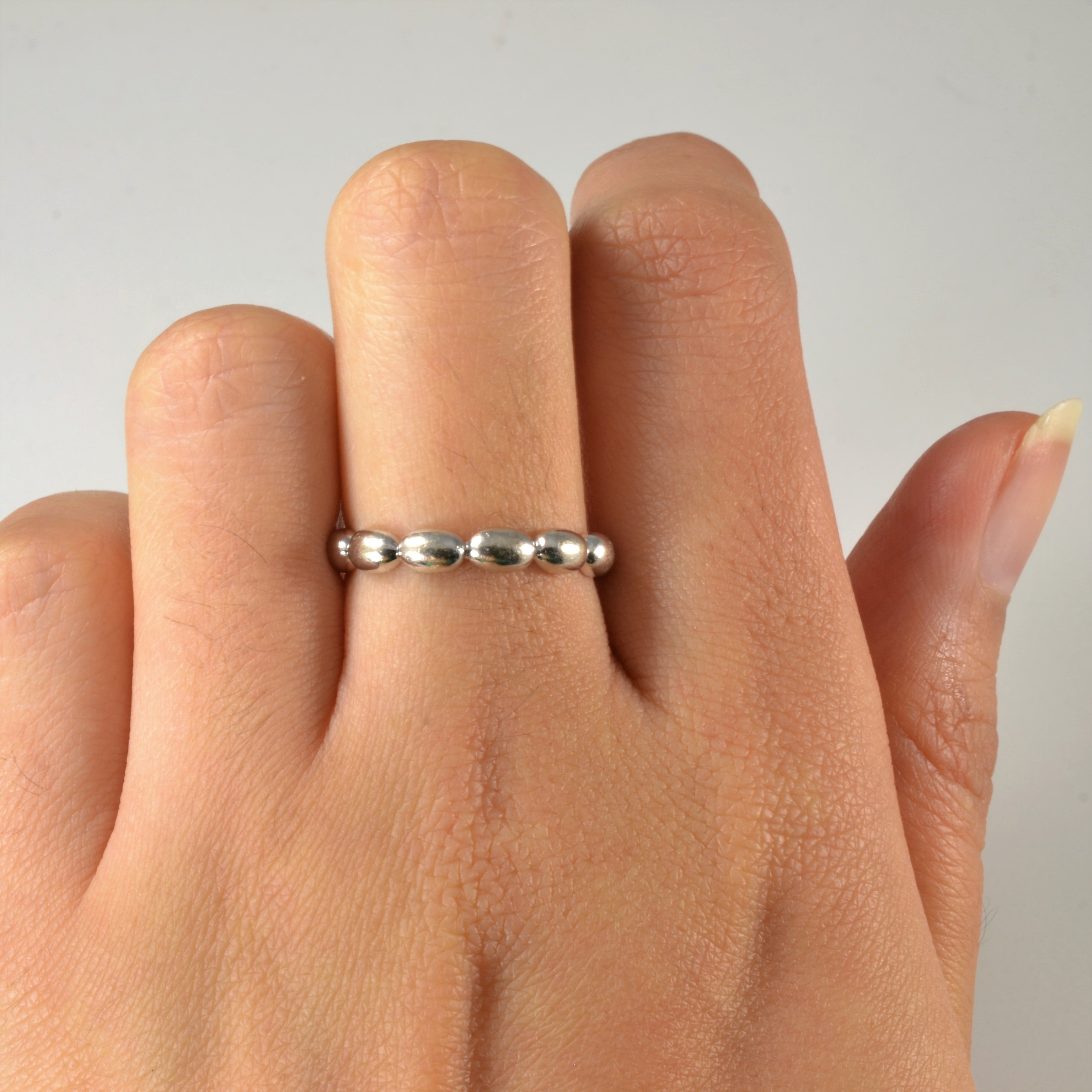 Beaded White Gold Band | SZ 7.75 |