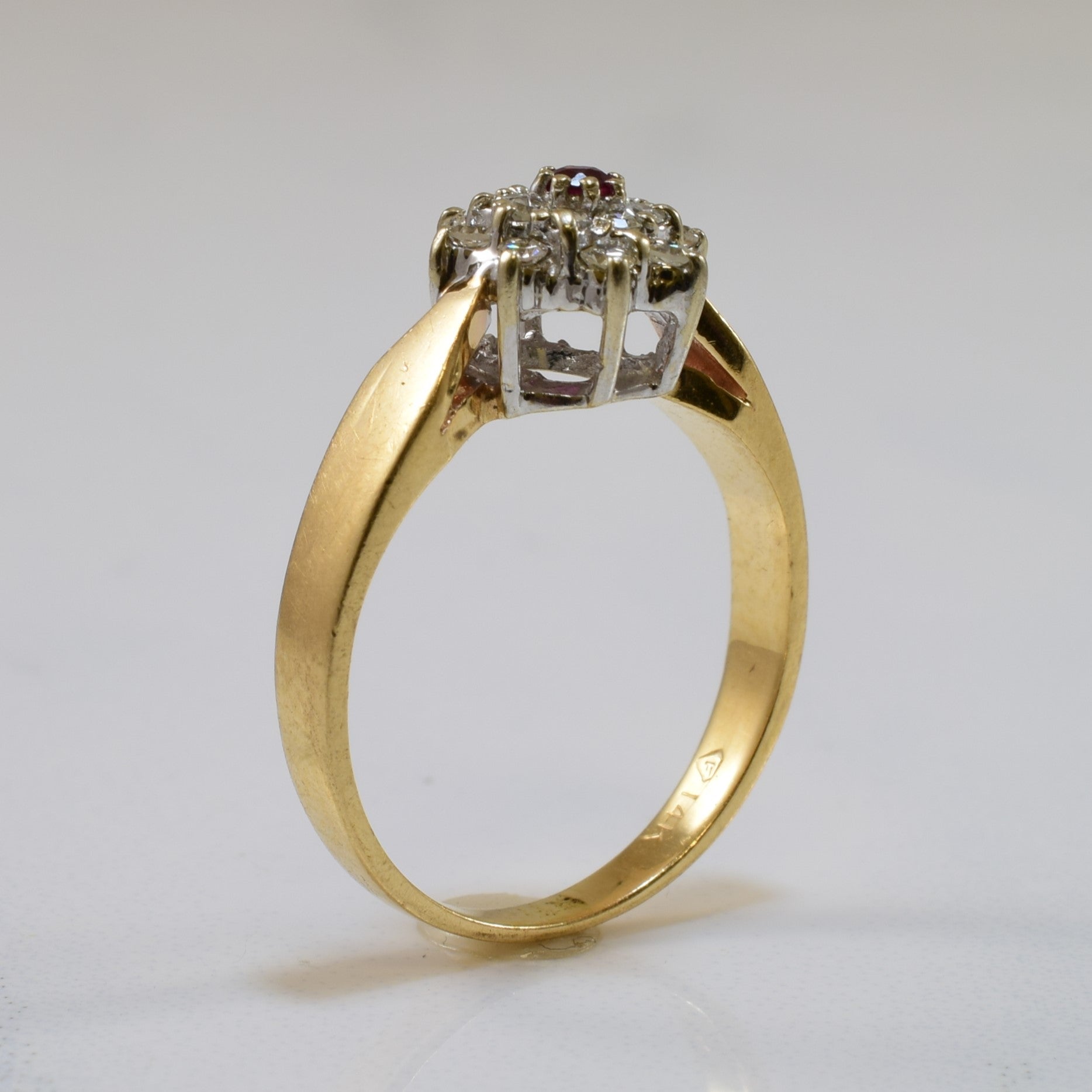 Ruby & Diamond Double Halo Ring | 0.15ctw, 0.04ct | SZ 4.5 |