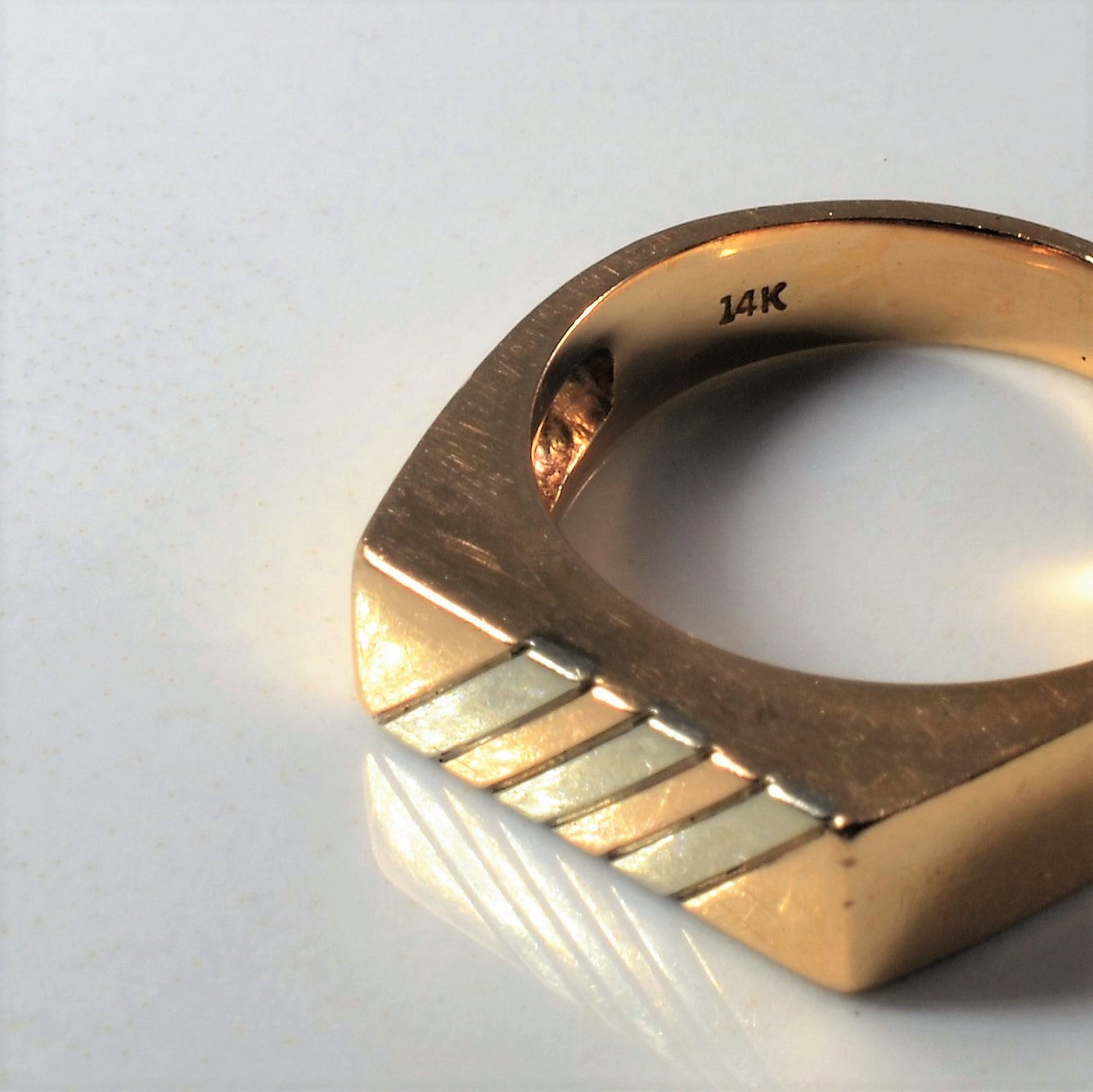 Two Tone Gold Textured Ring | SZ 6.75 |