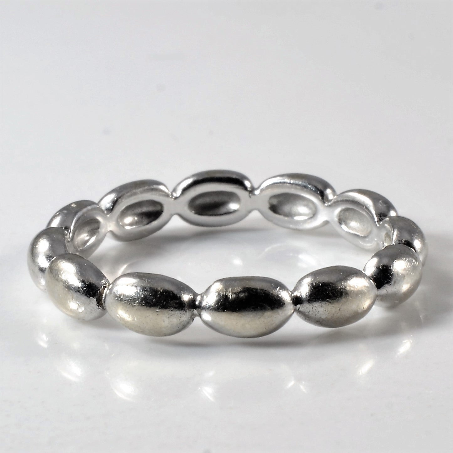 Beaded White Gold Band | SZ 7.75 |