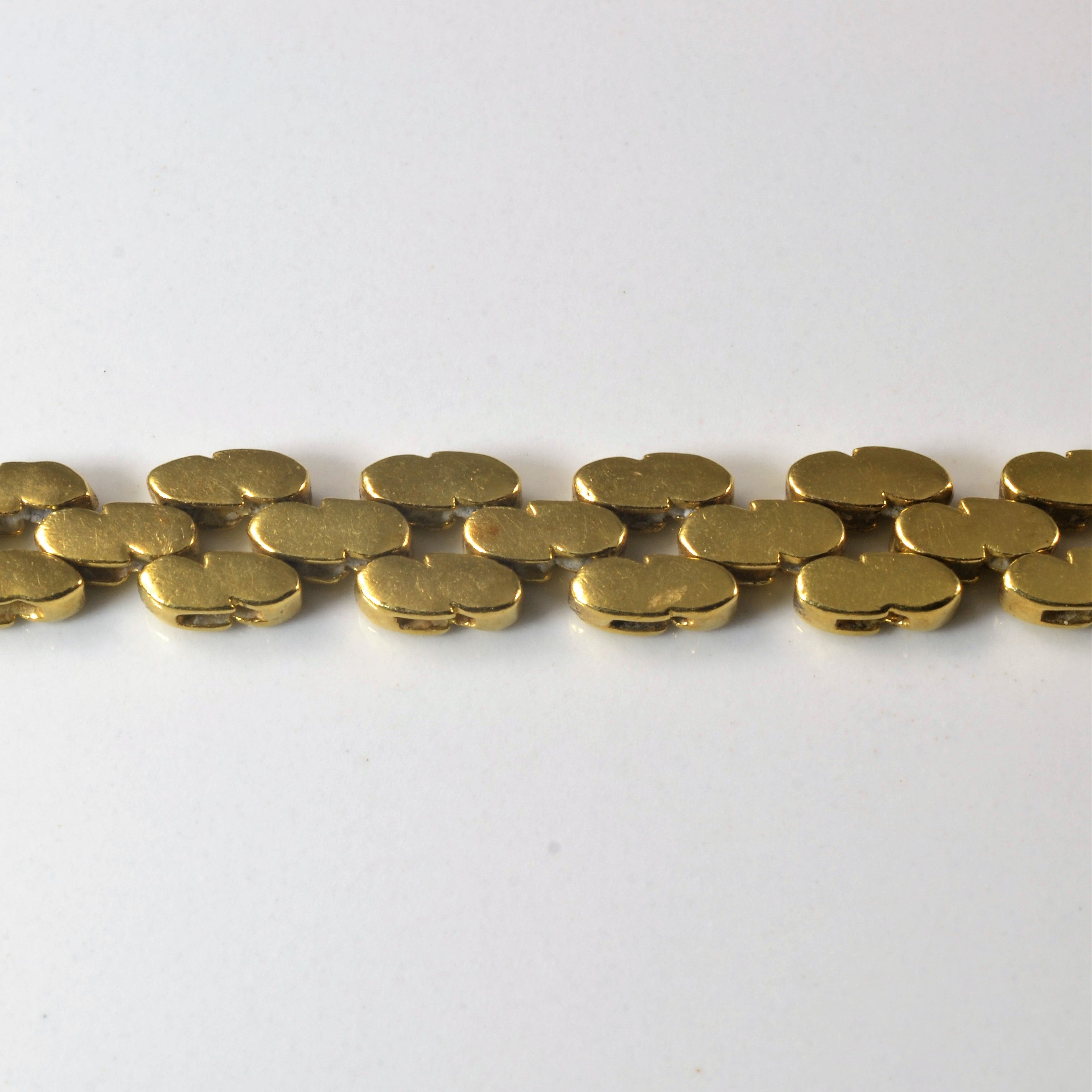 18k Yellow Gold Textured Chain Bracelet | 8" |