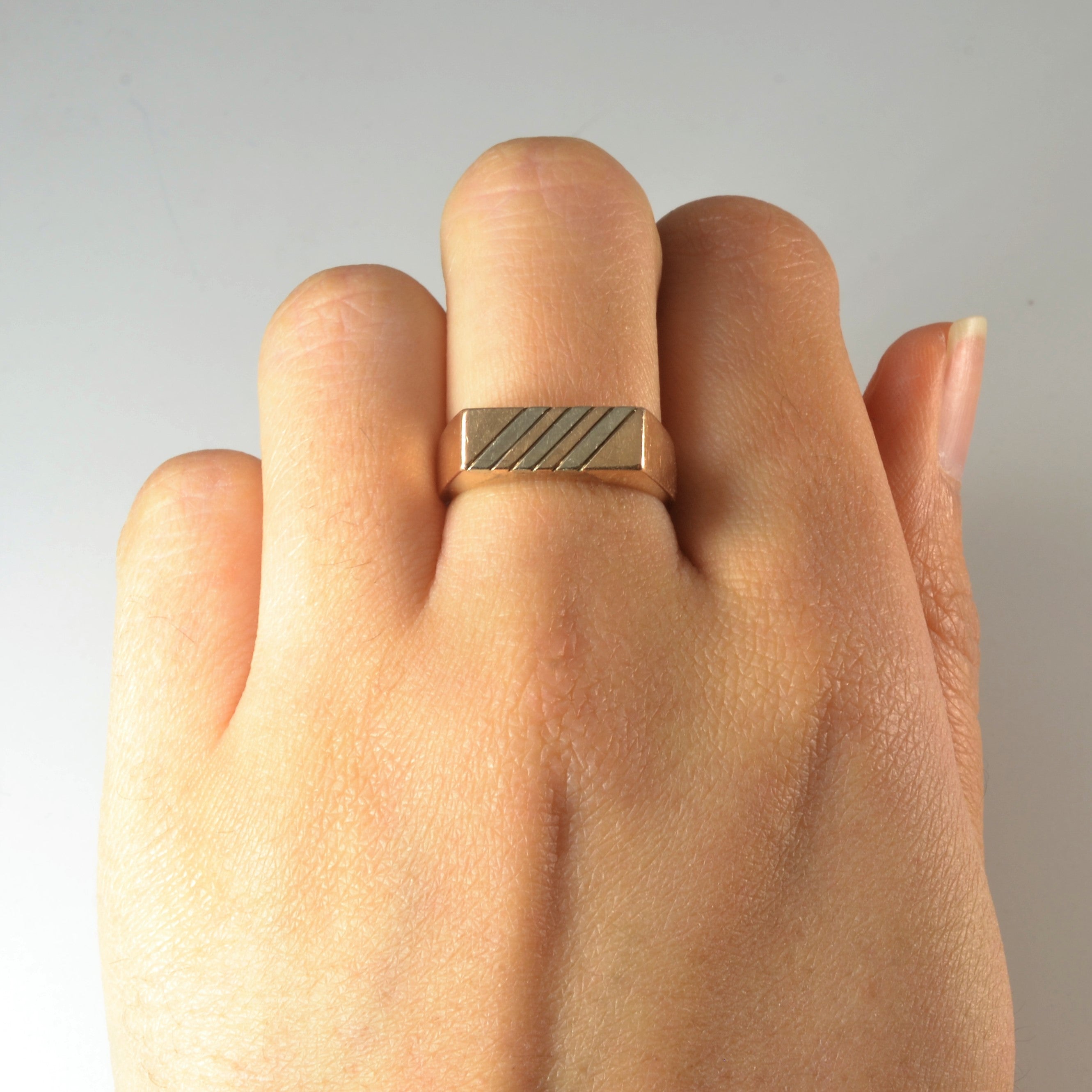 Two Tone Gold Textured Ring | SZ 6.75 |
