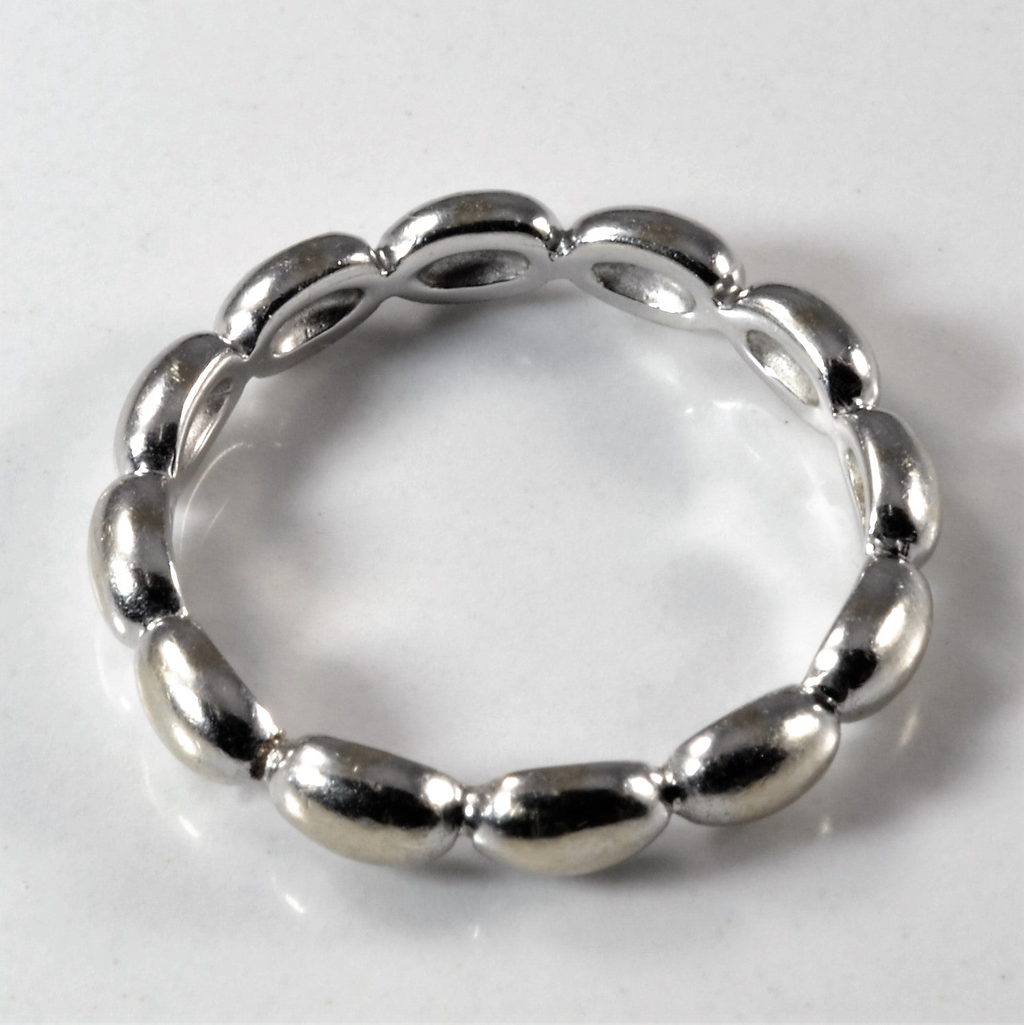 Beaded White Gold Band | SZ 7.75 |