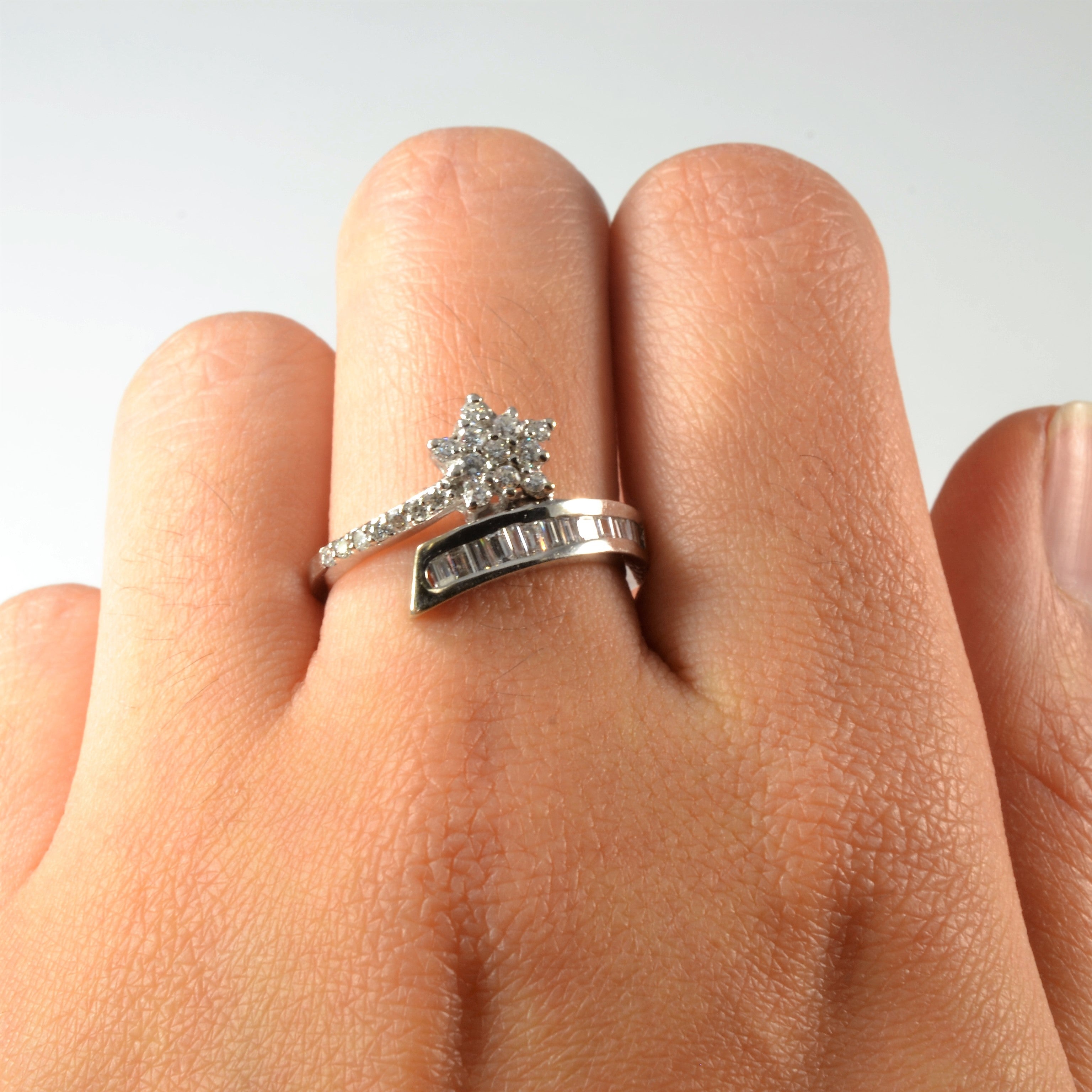 Floral Bypass Diamond Ring | 0.45ctw | SZ 7.75 |