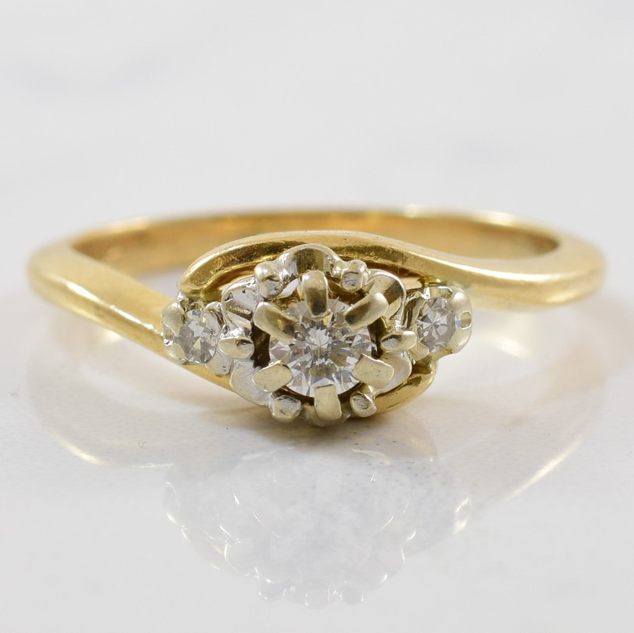 Diamond Cluster Bypass Ring | 0.13ctw | SZ 5.5 |