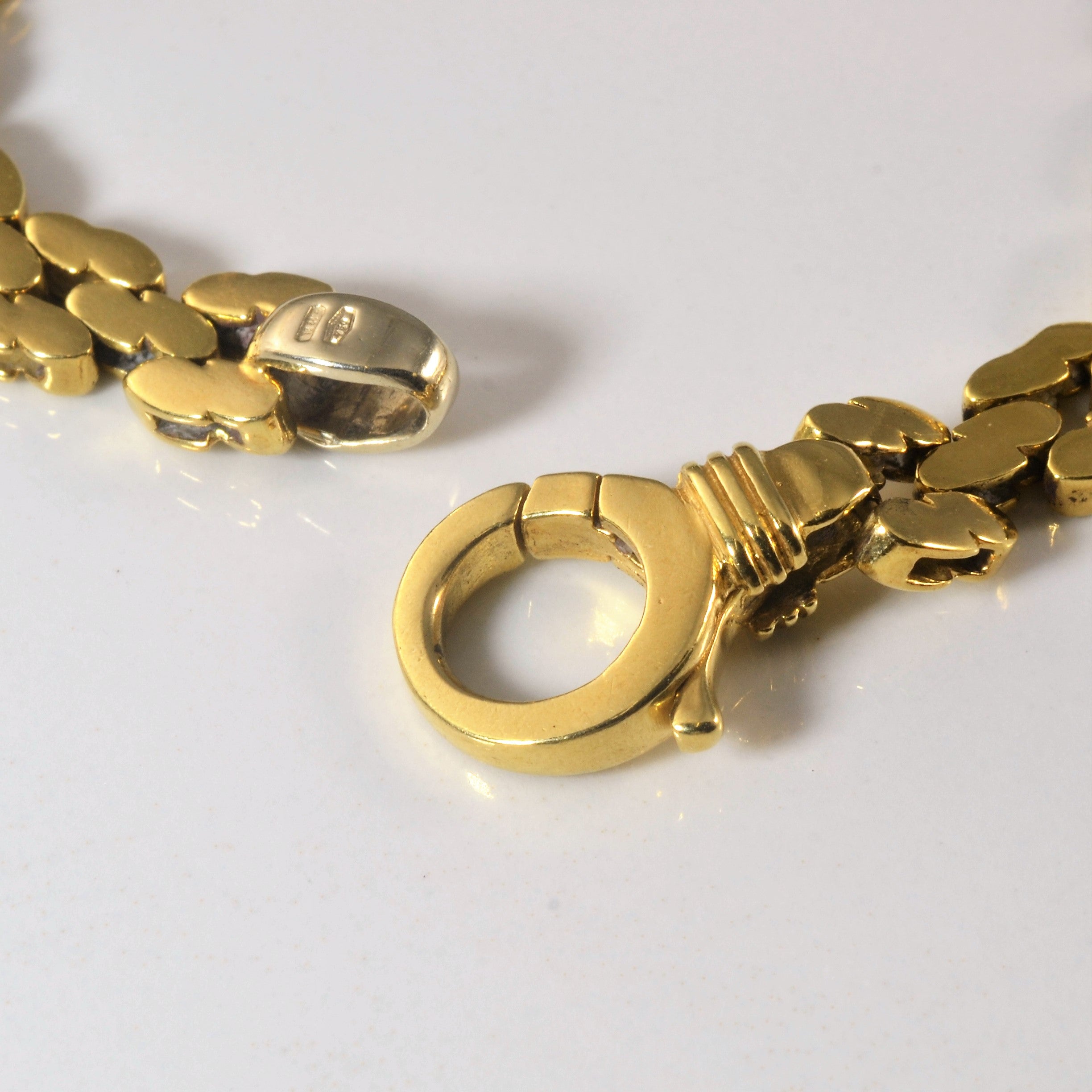 18k Yellow Gold Textured Chain Bracelet | 8" |