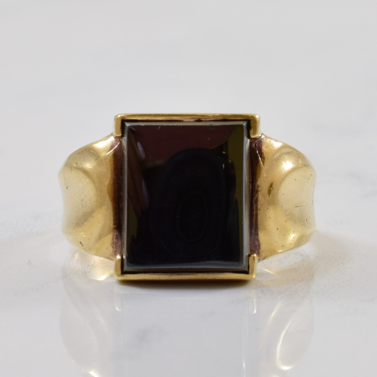Rectangle Hematite Cabochon Ring | 9.00ct | SZ 9 |