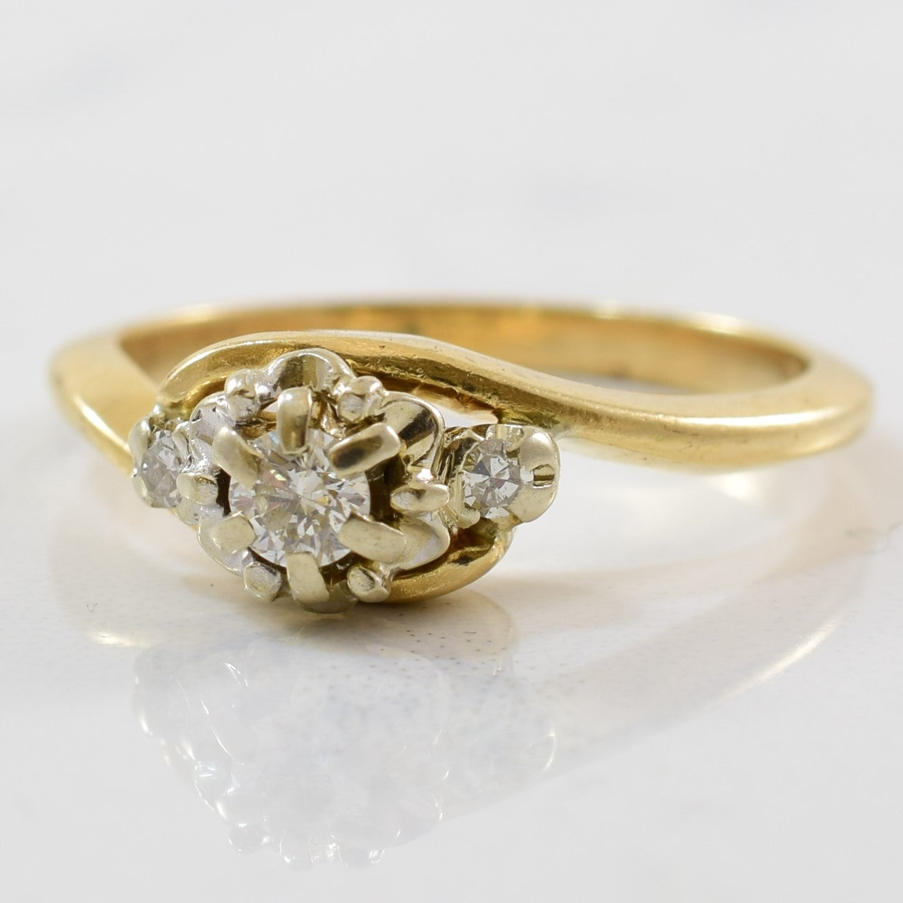 Diamond Cluster Bypass Ring | 0.13ctw | SZ 5.5 |