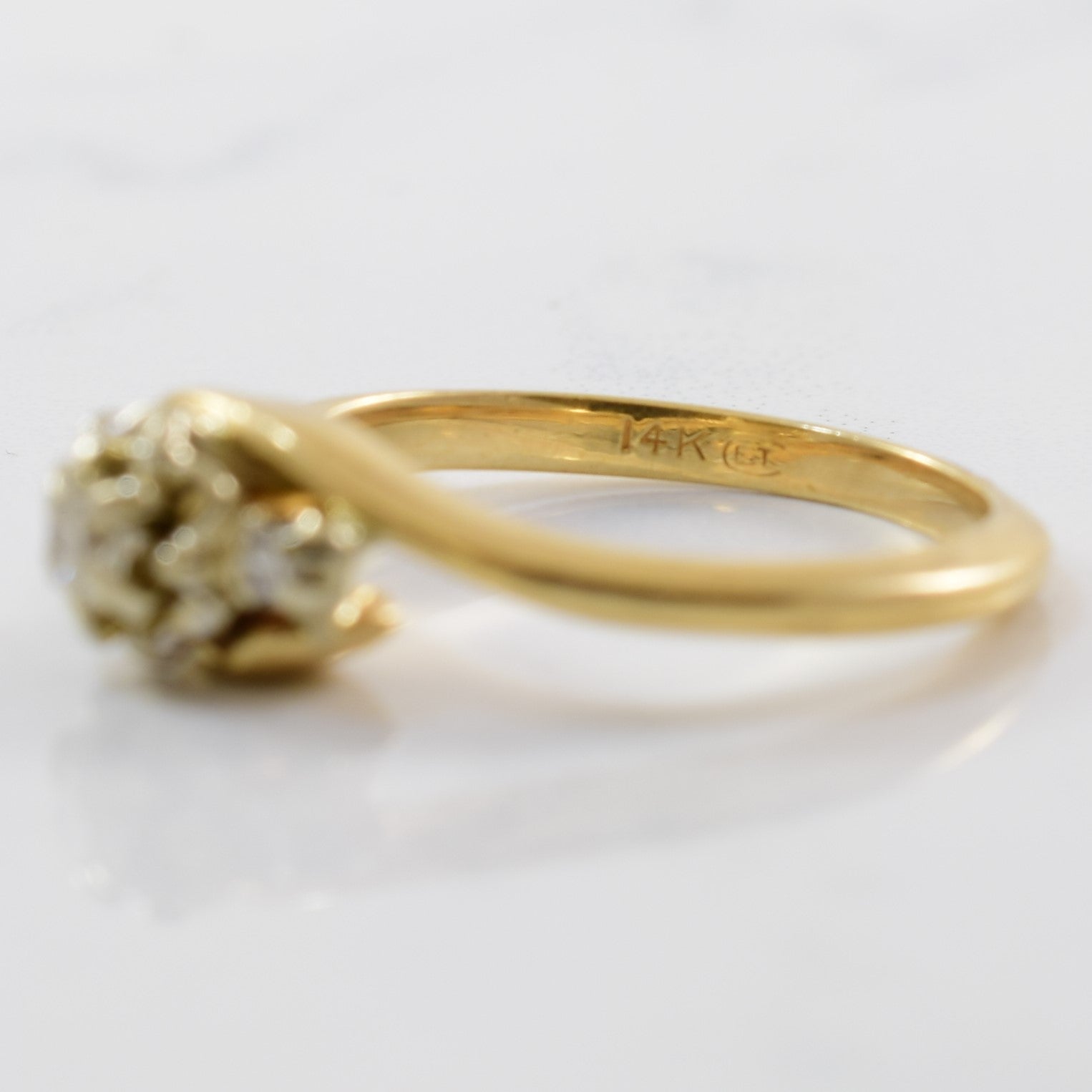 Diamond Cluster Bypass Ring | 0.13ctw | SZ 5.5 |