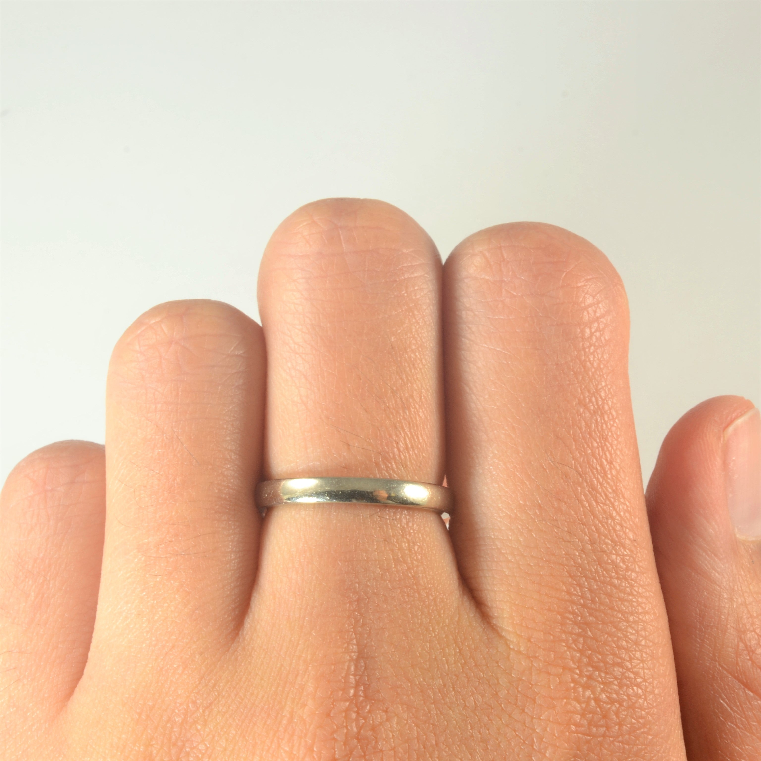 Birks' 18k White Gold Plain Band | SZ 6 |