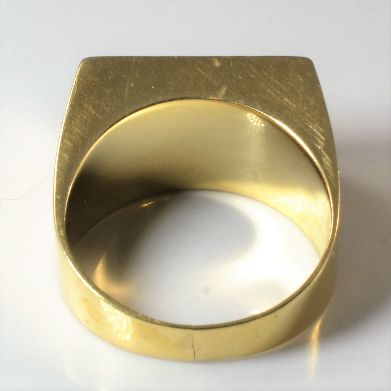 Vintage Austrian Hallmarked Textured Gold Signet Ring | SZ 11 |