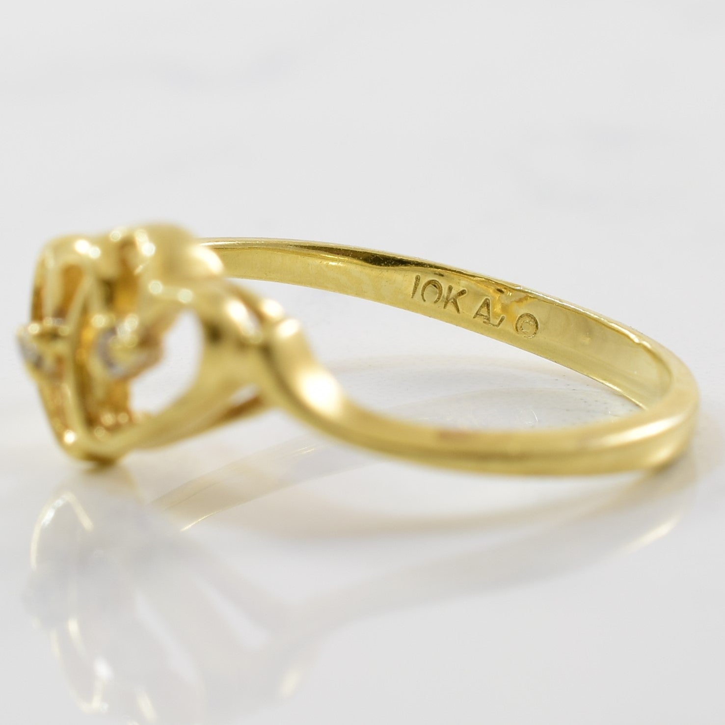 Interlocking Diamond Hearts Ring | 0.01ctw | SZ 6.5 |