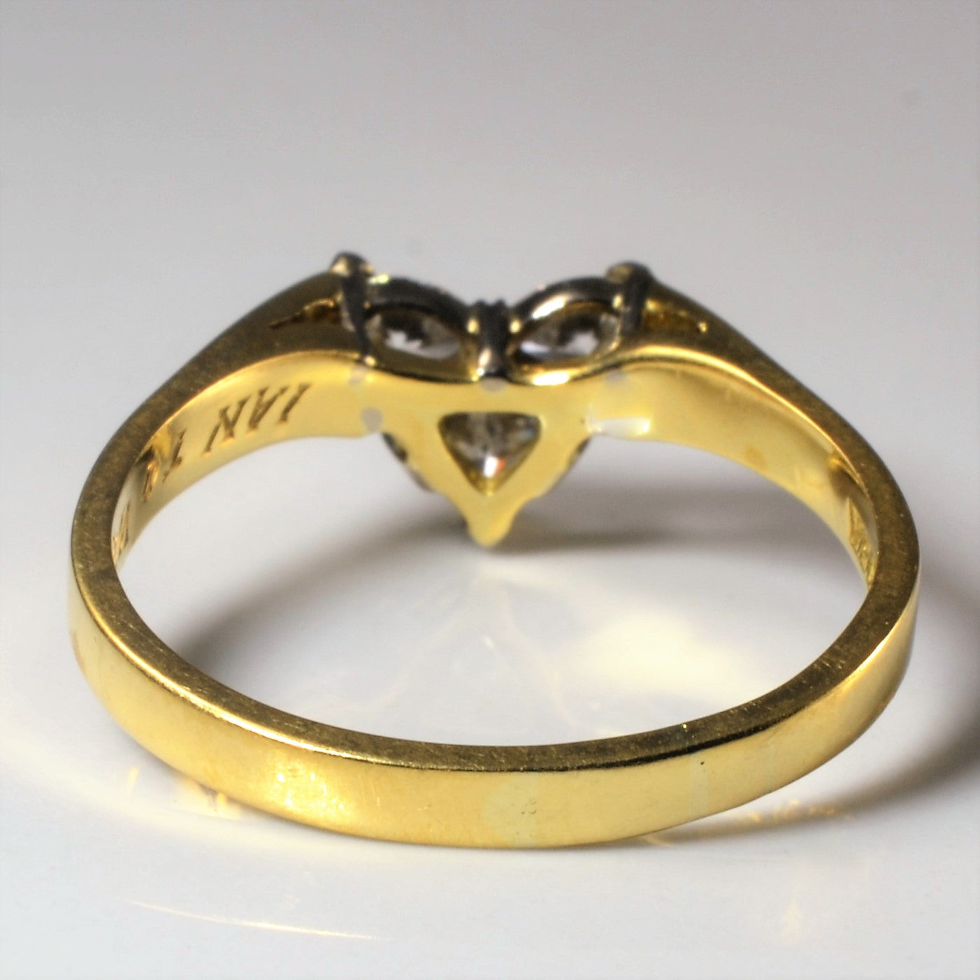 Three Stone Diamond Chevron Ring | 0.61ctw| SZ 9.5|