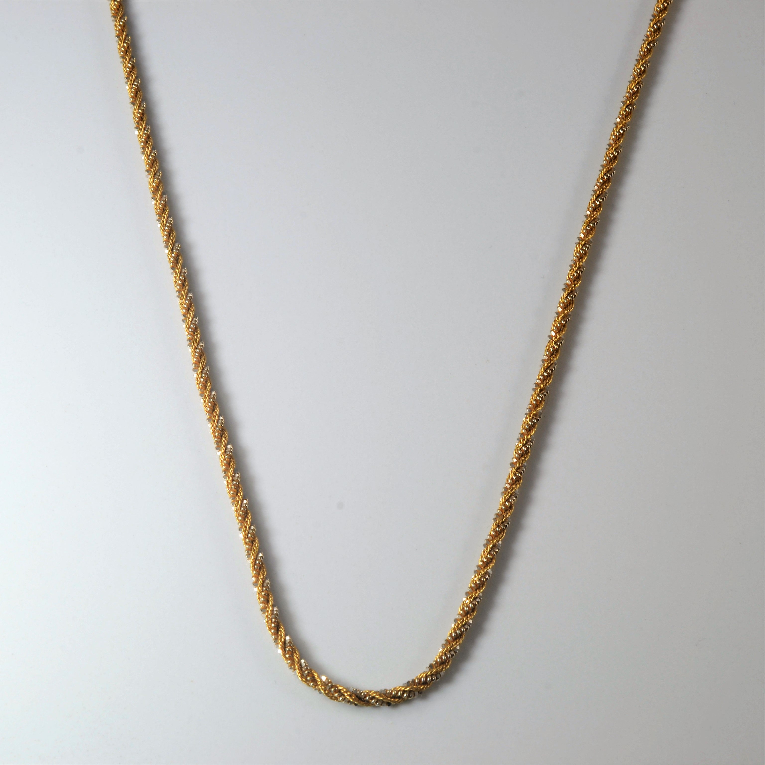 18k Two Tone Gold Rope Chain 20" 100 Ways