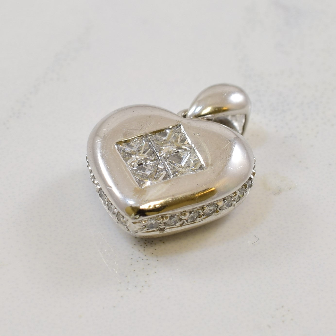 Pave Princess Diamond Heart Pendant | 0.43ctw |