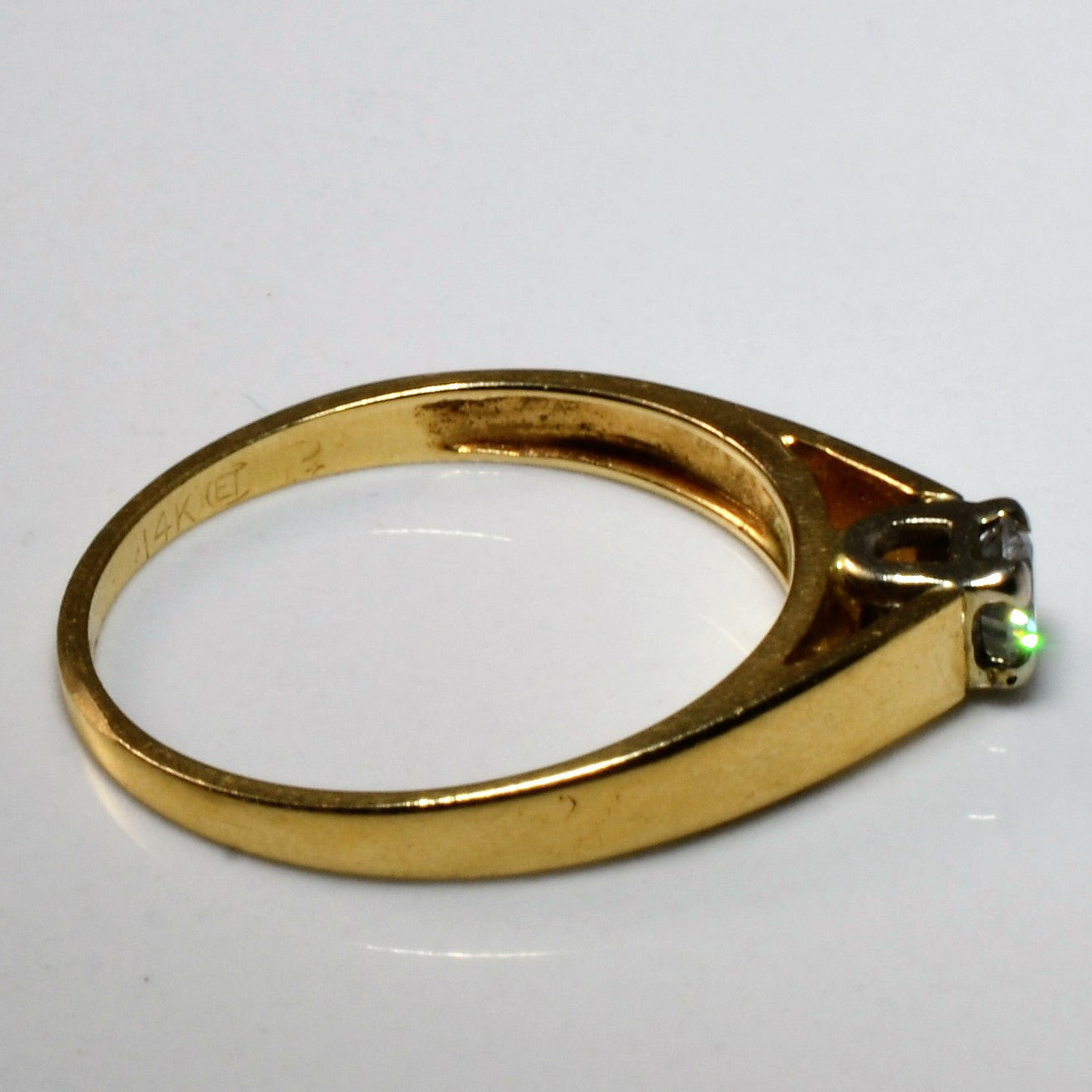 Bague solitaire en or jaune avec diamant | 0,21 ct | Taille 6,25 |