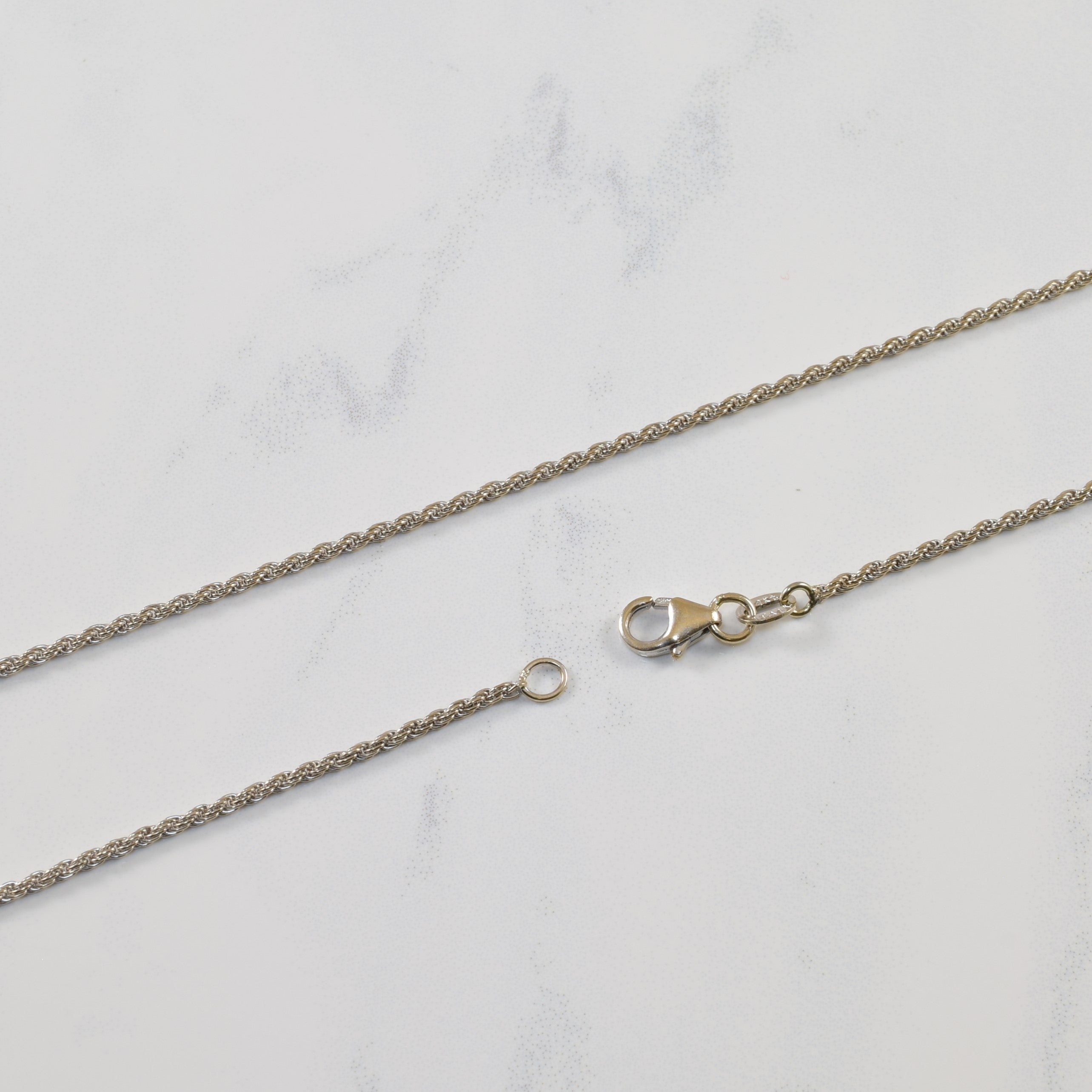 14k White Gold Twisted Helix Chain | 25" |