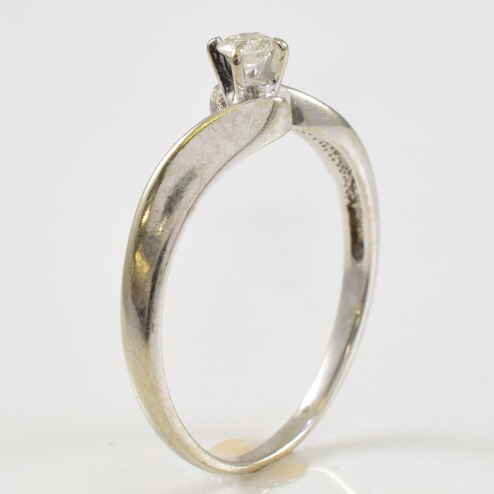 Solitaire Diamond Bypass Ring | 0.10ct | SZ 7 |