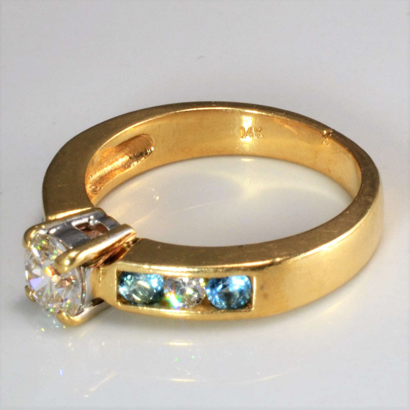 Diamond & Topaz Engagement Ring | 0.52ctw, 0.28ctw | VS2, I | SZ 6.5 |