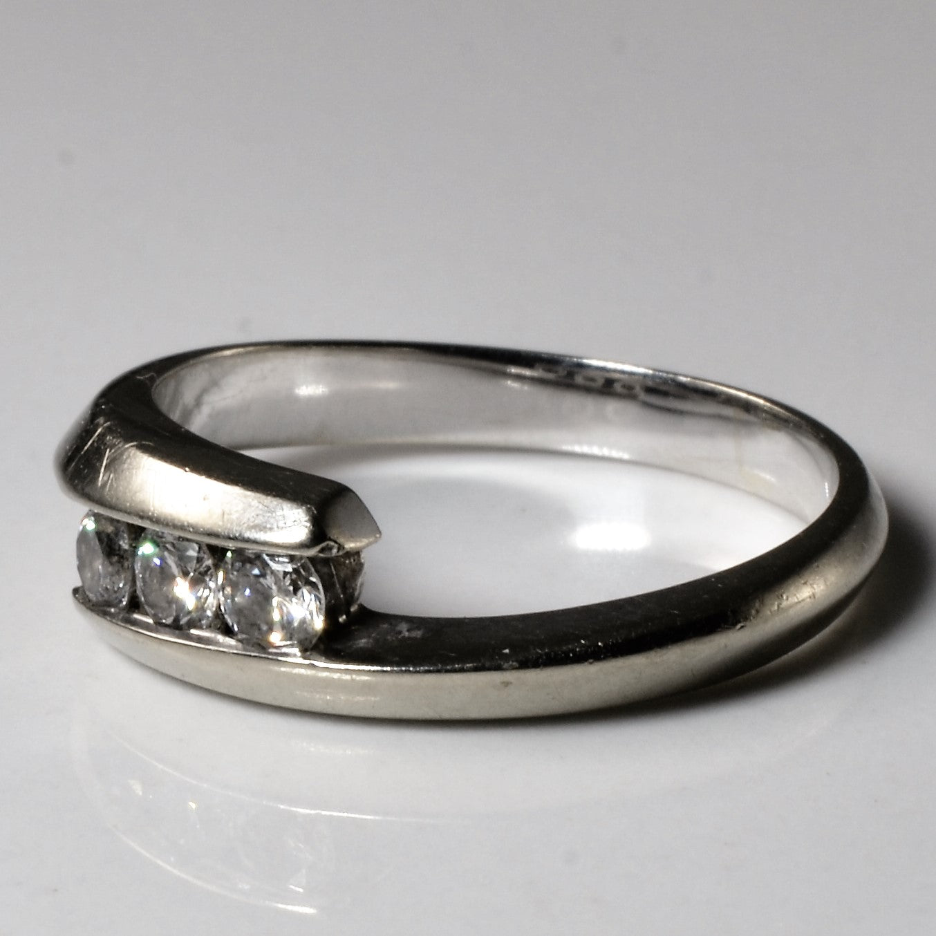 Three Stone Diamond Bypass Ring | 0.24ctw | SZ 5.5 |