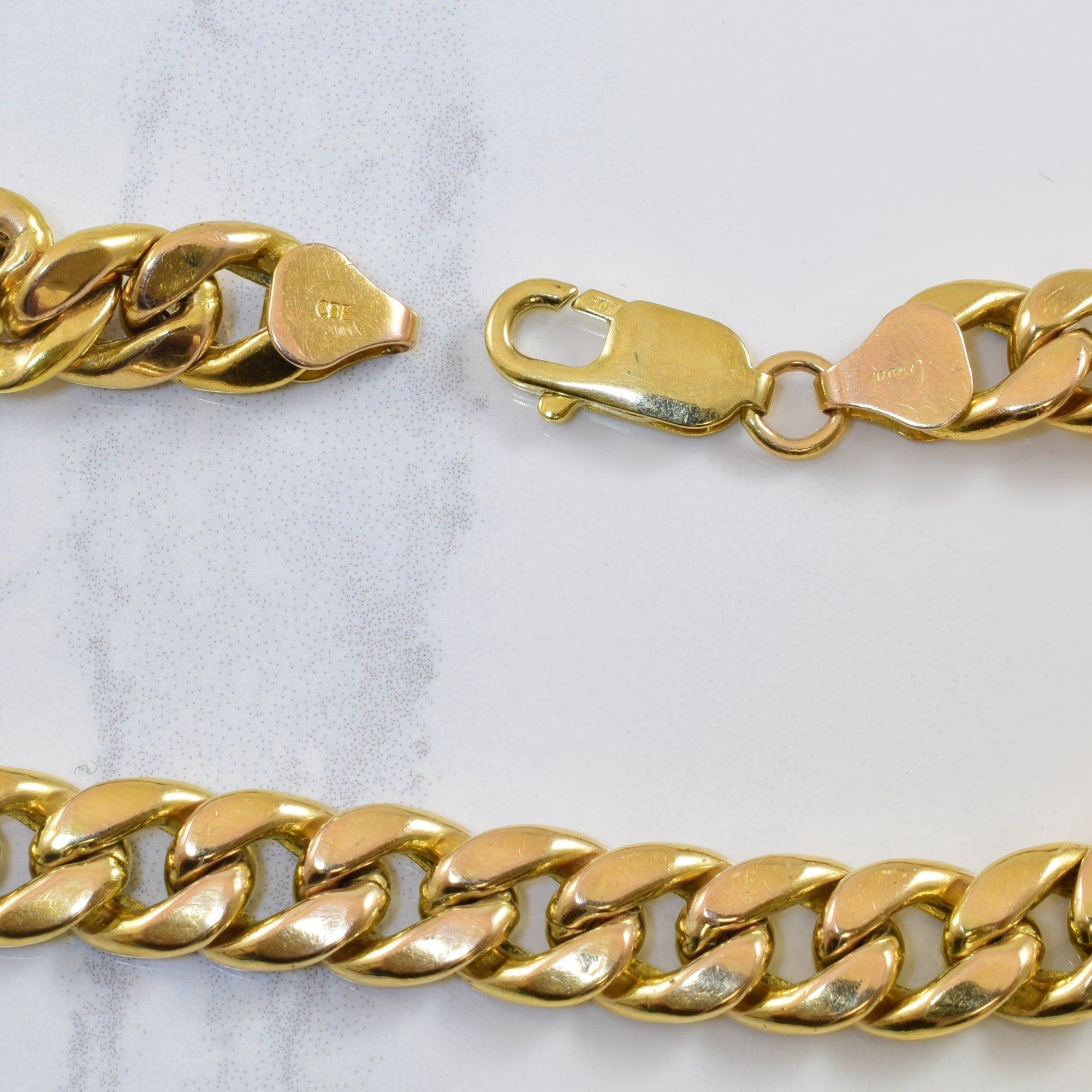 10k Yellow Gold Curb Chain Bracelet | 9