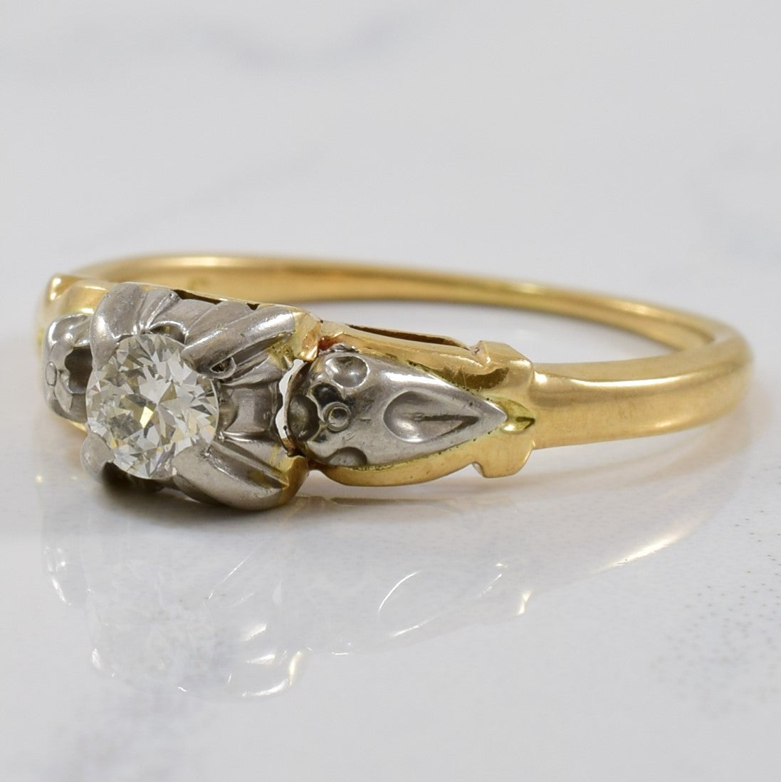 vintage engagement ring for sale in Canada, single cut antique ring