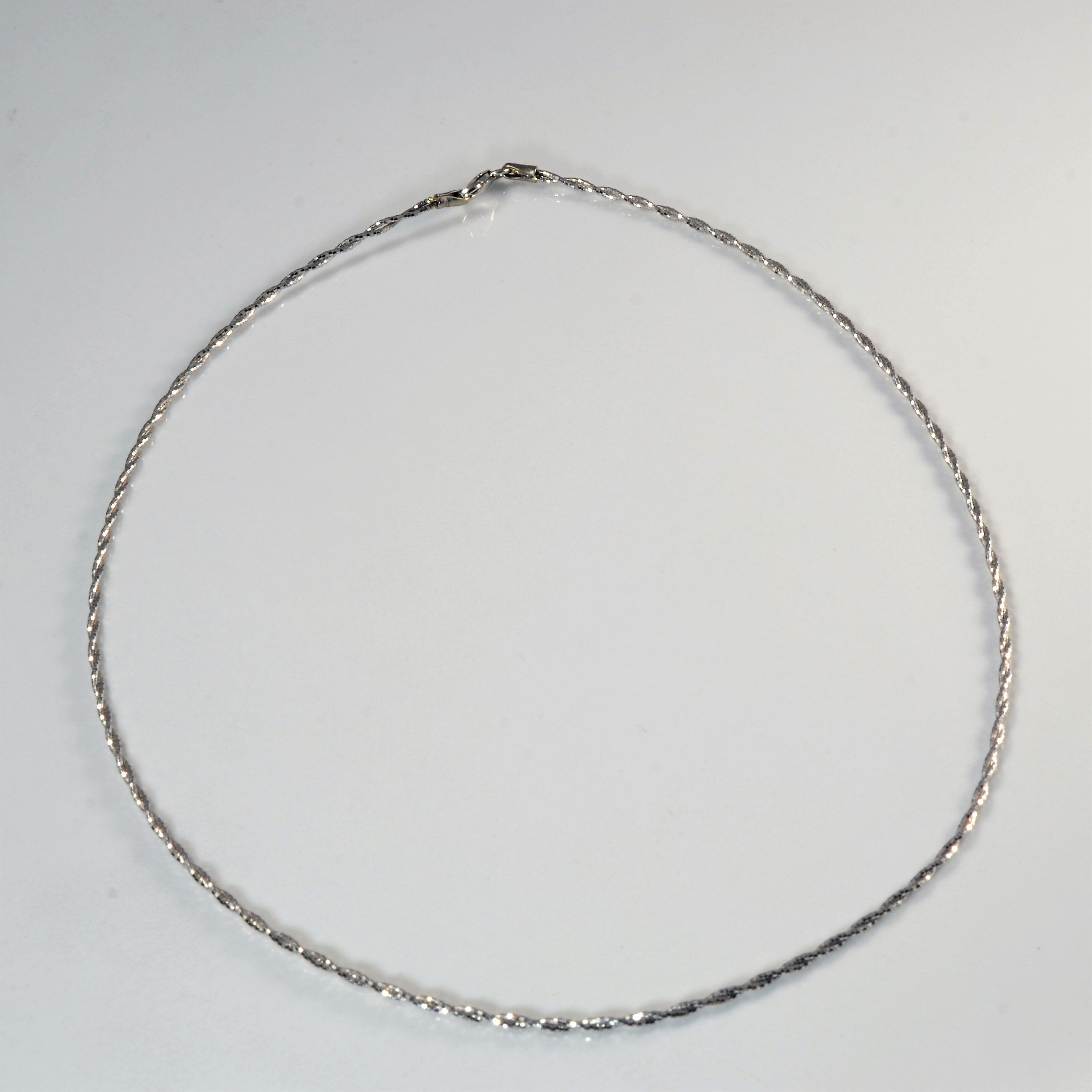 18k White Gold Twisted Rope Chain | 15.5" |