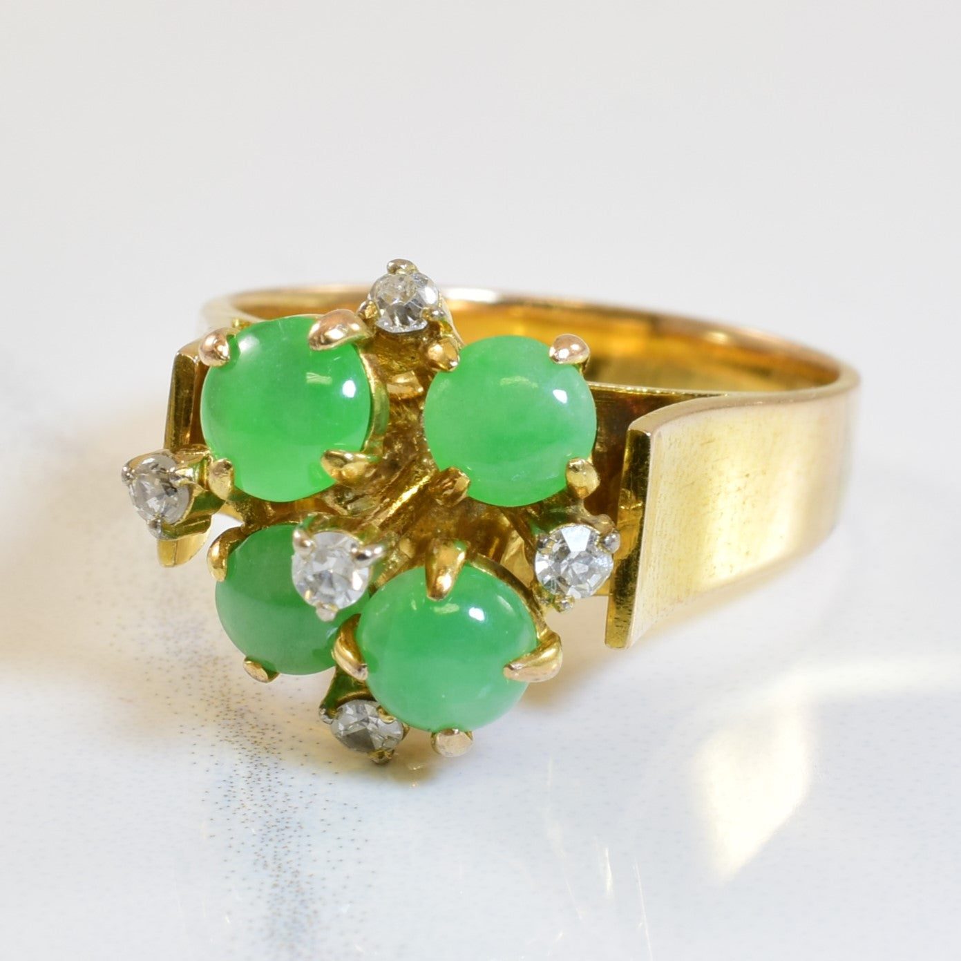 Jadeite & Diamond Cocktail Ring | 1.20ctw, 0.15ctw | SZ 6.75 |