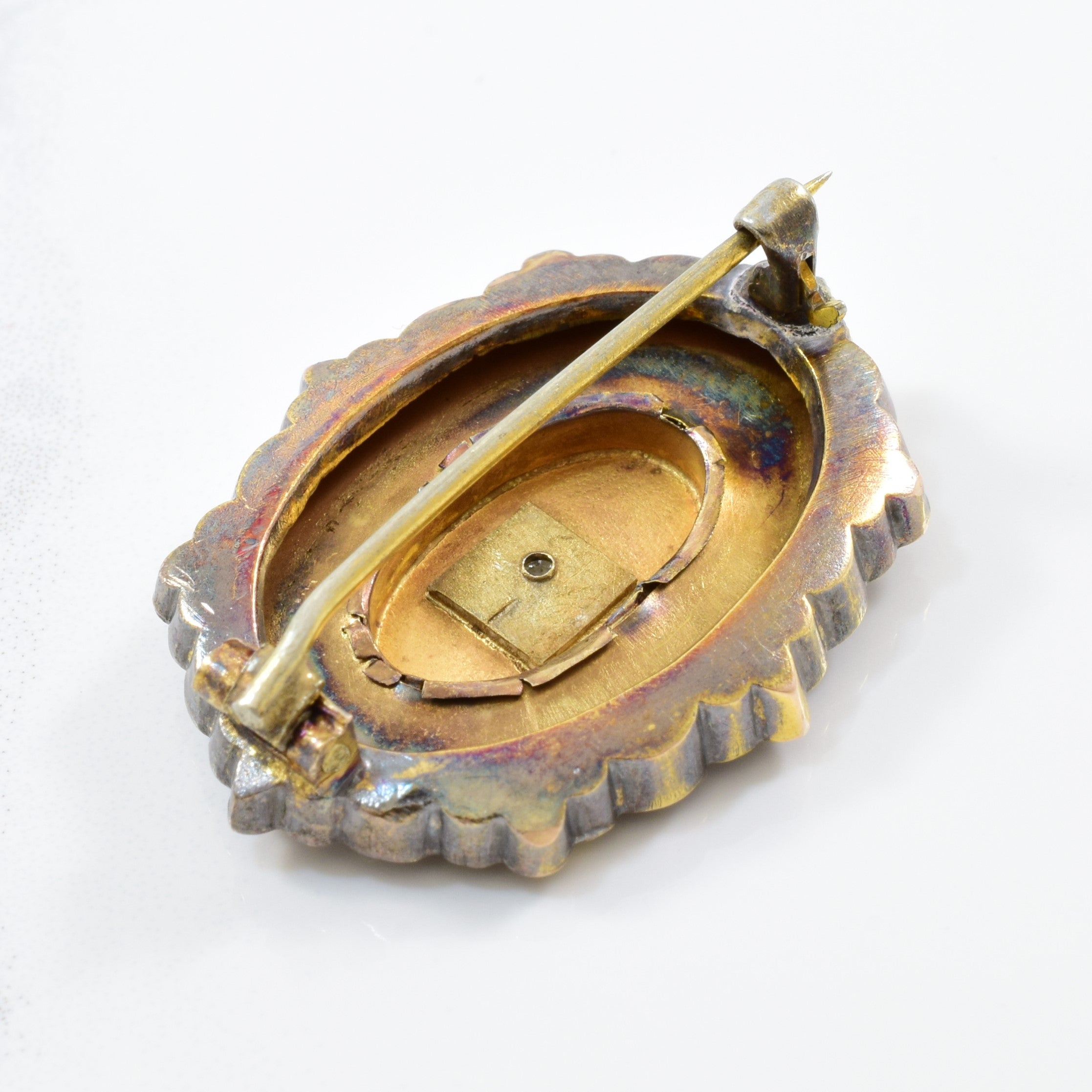 Victorian Era Rose Cut Diamond Brooch | 0.03ct |