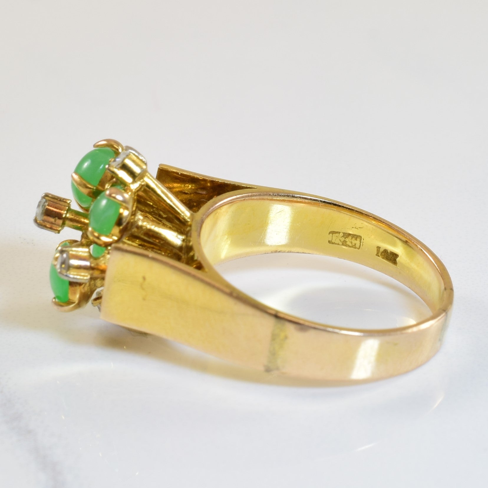 Jadeite & Diamond Cocktail Ring | 1.20ctw, 0.15ctw | SZ 6.75 |