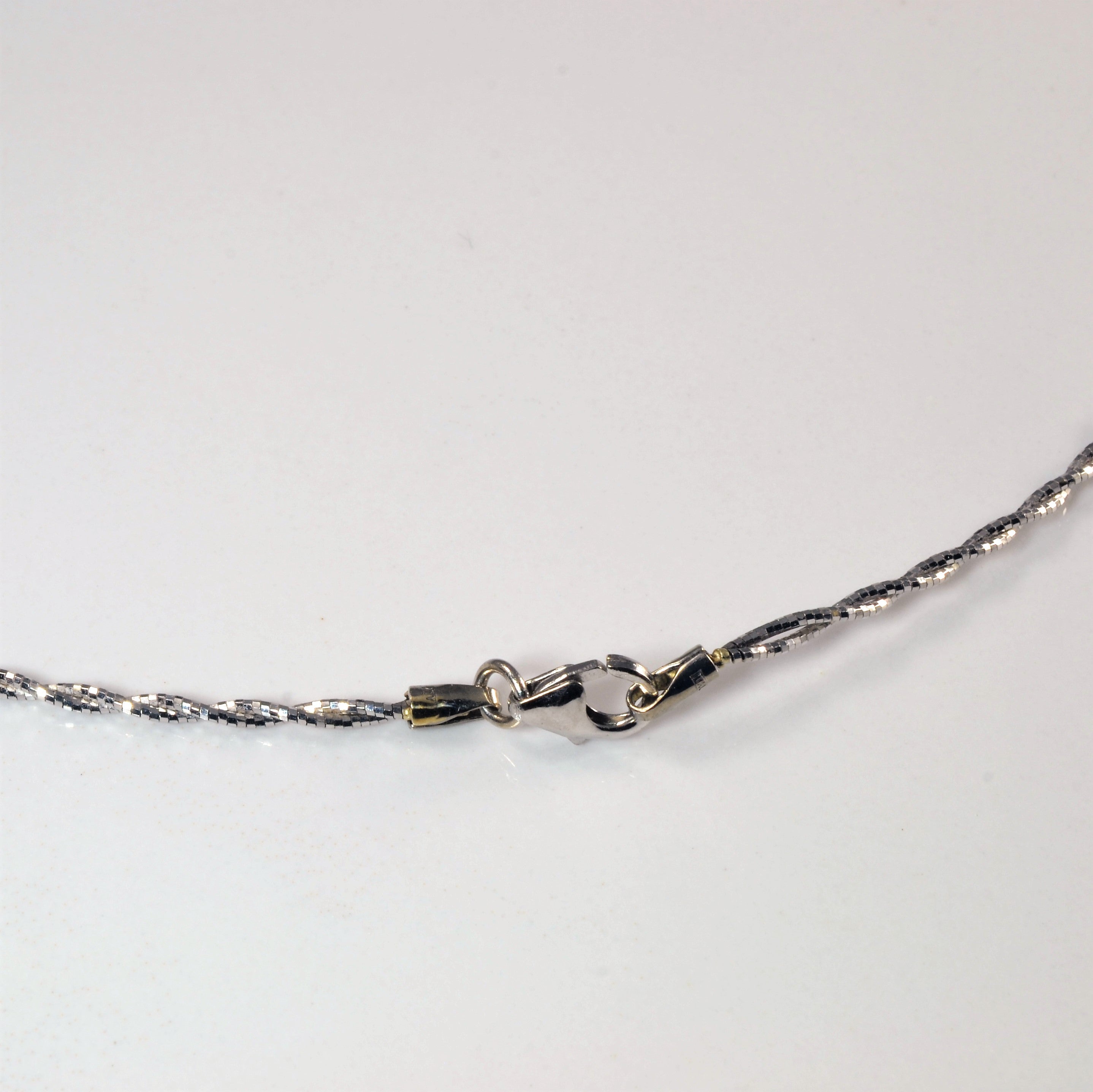 18k White Gold Twisted Rope Chain | 15.5" |