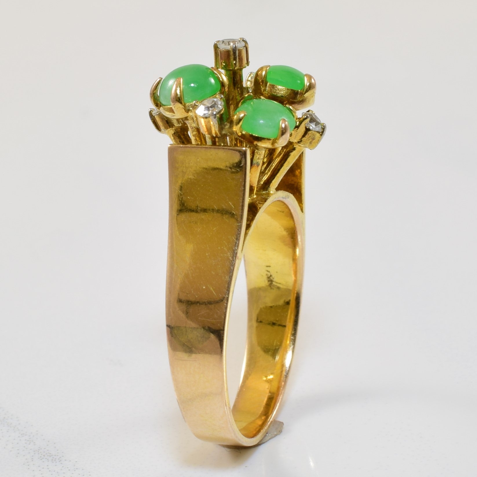 Jadeite & Diamond Cocktail Ring | 1.20ctw, 0.15ctw | SZ 6.75 |