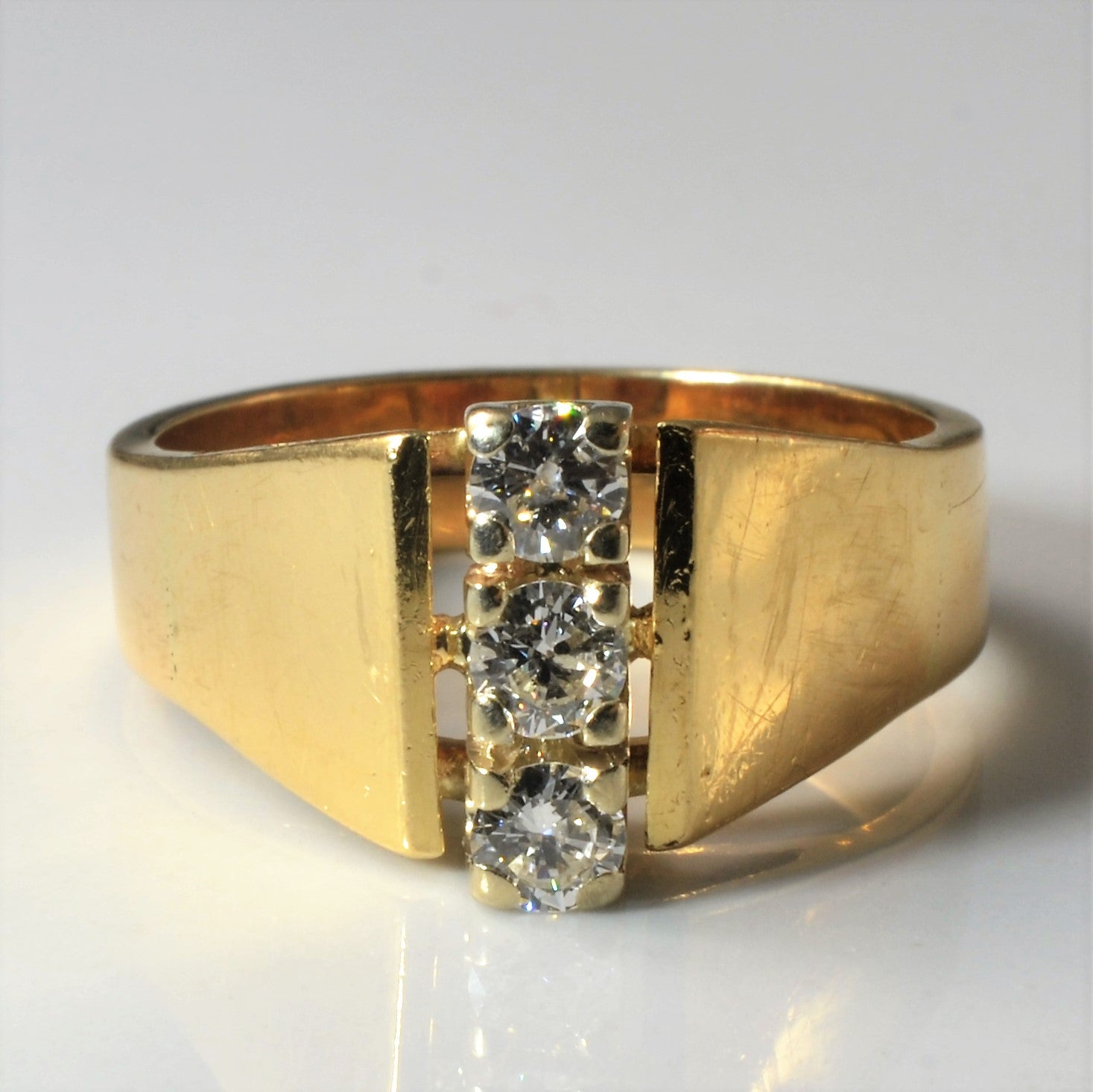 Vertical Tapered Three Stone Diamond Ring | 0.51ctw | SZ 9.25 |